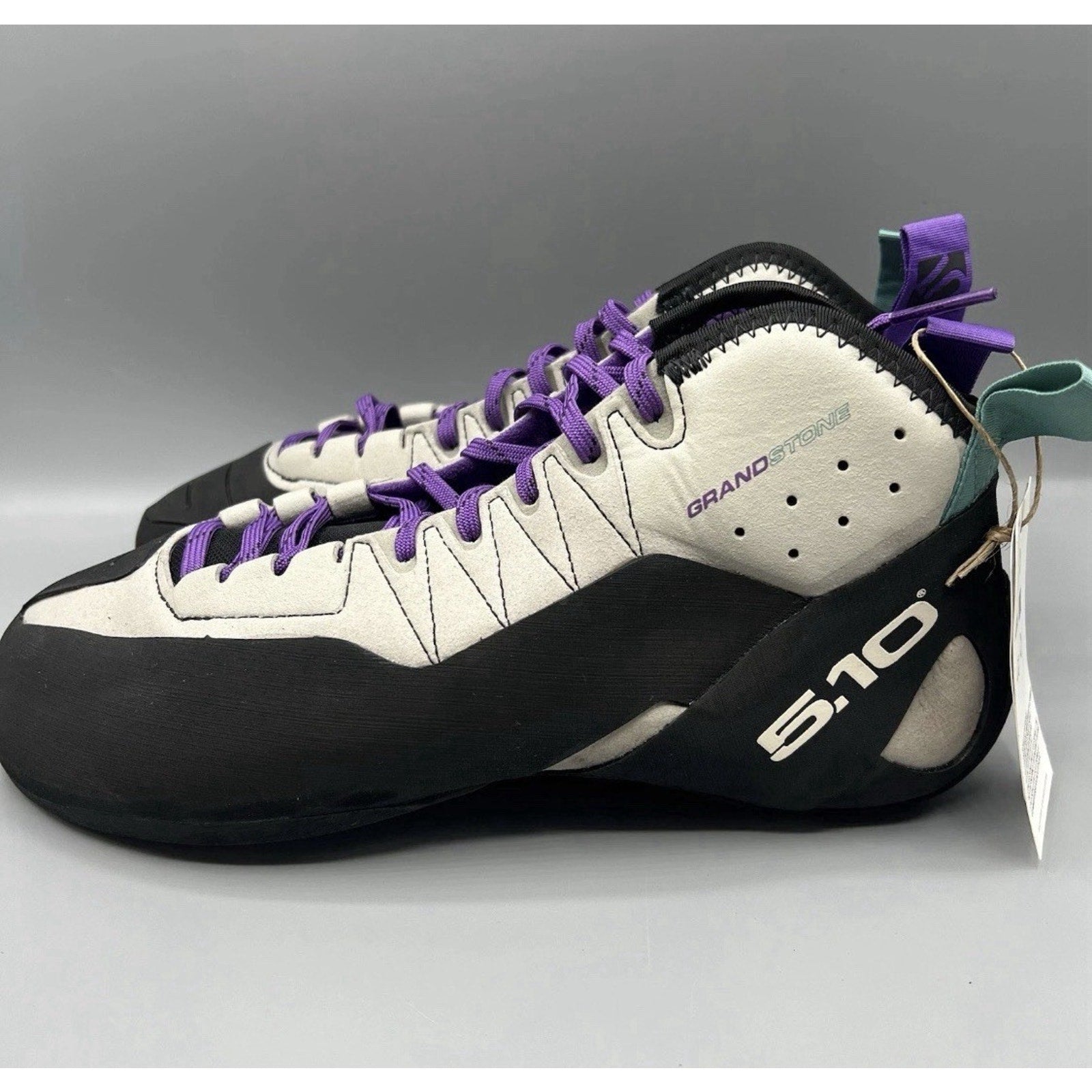New Five Ten Grandstone Climbing Shoes Men’s Sz 10.5 Gray Purple Stealth Rubber