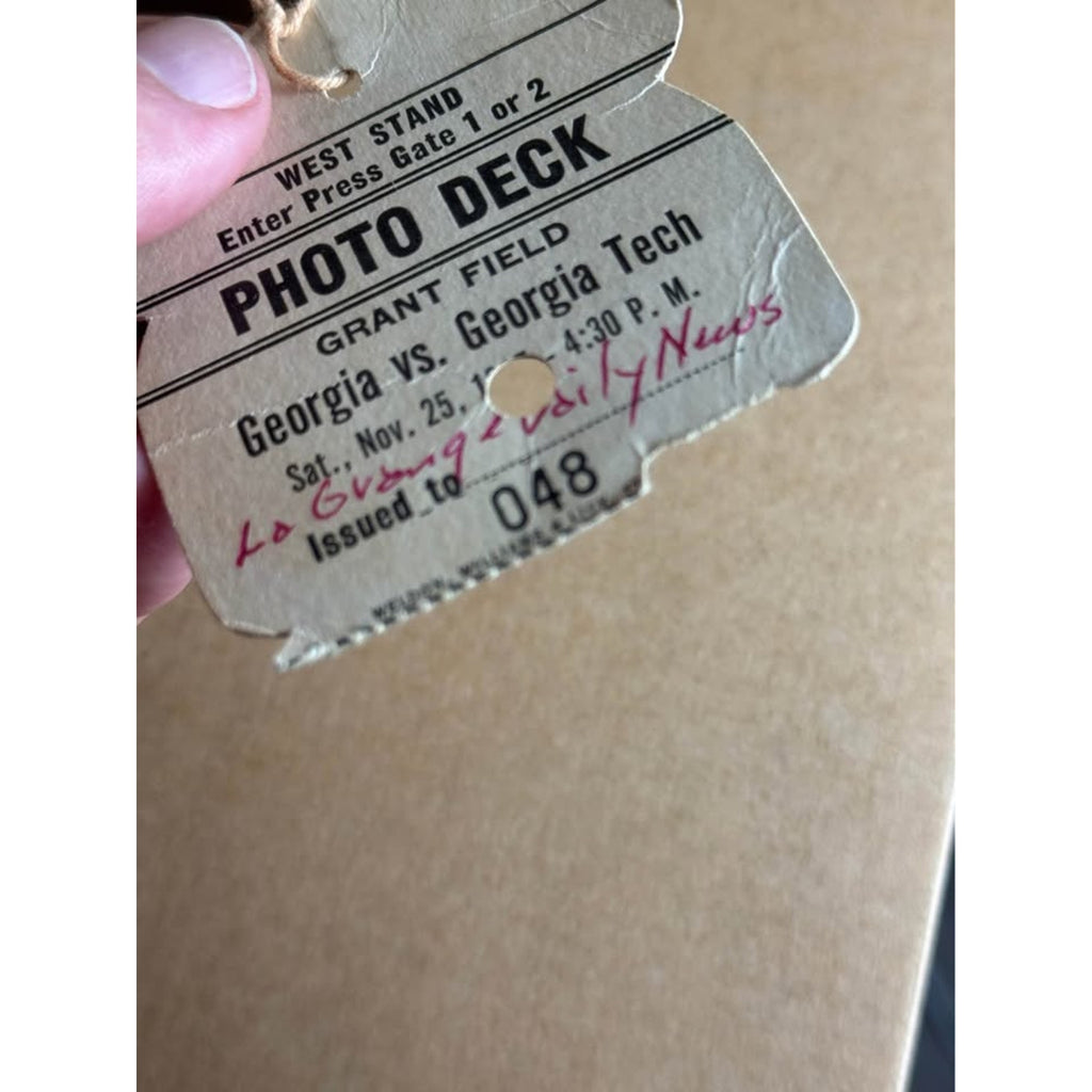 1967 Georgia vs Georgia Tech Grant Field Press Pass Vintage NCAA Rivalry