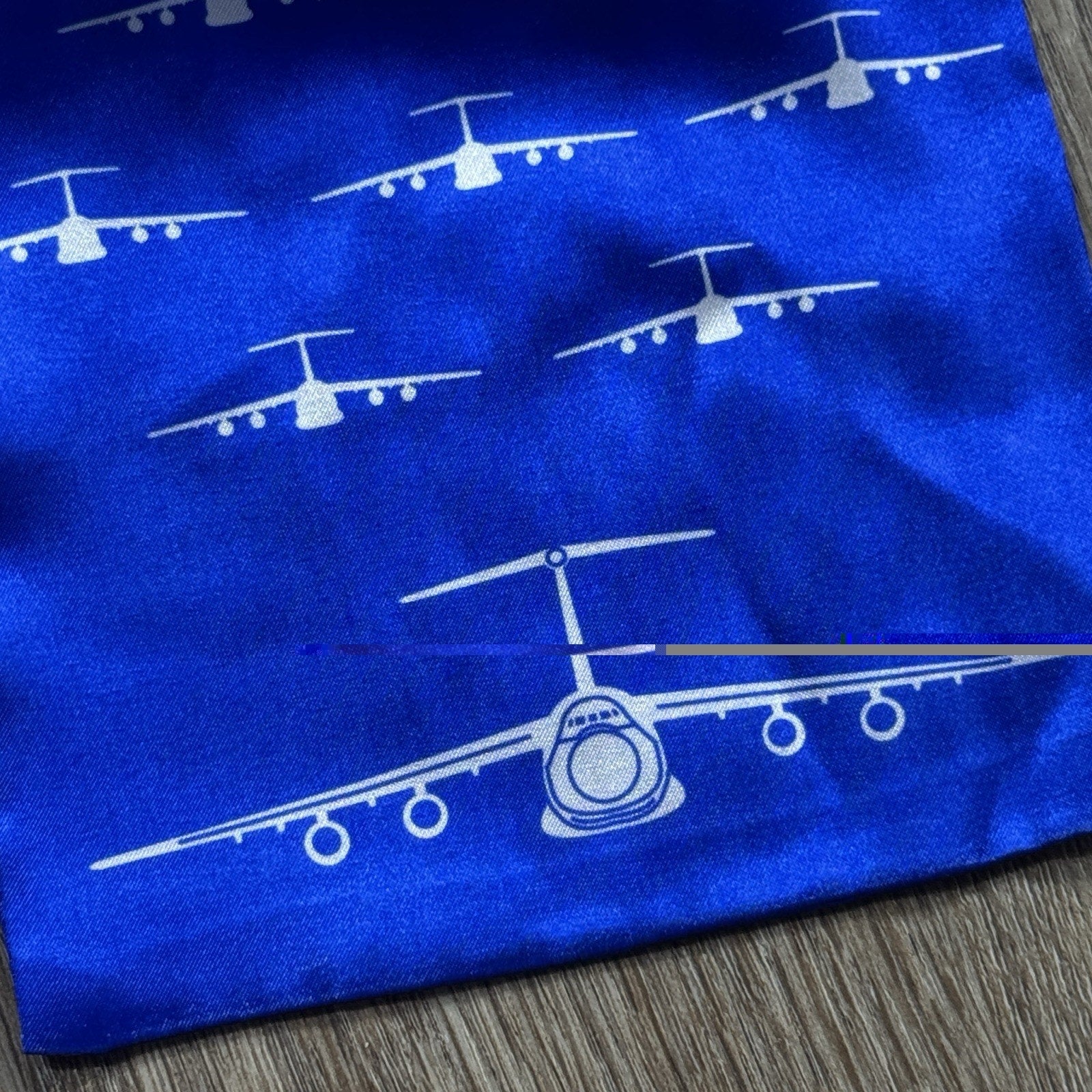 Rama World 56th Airlift Squadron USAF Pilot Scarf Blue C-5 Galaxy Made In USA