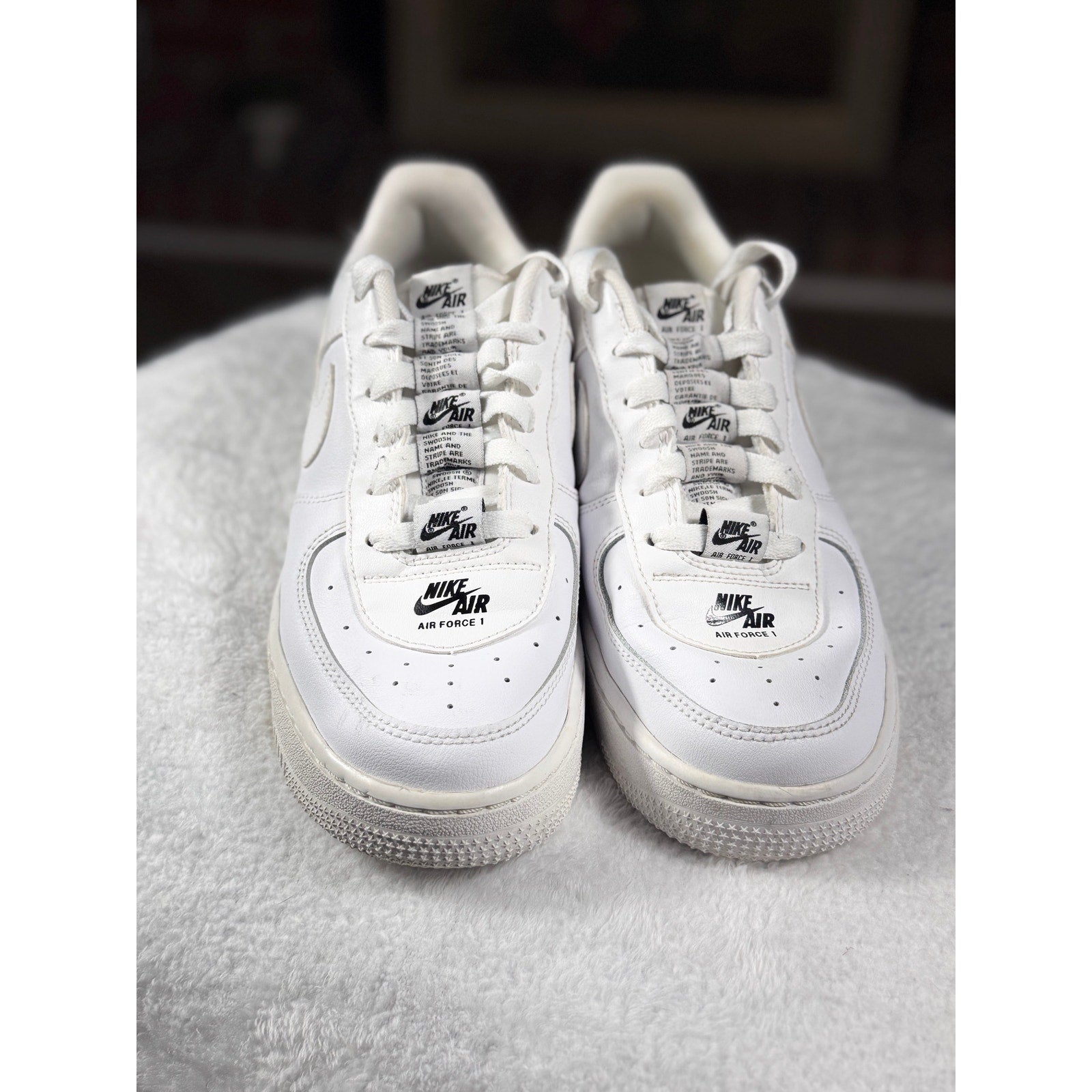 Nike Air Force 1 Low White Black Outline CJ4092-100 Youth Sz 7Y Men 7 Women 8.5