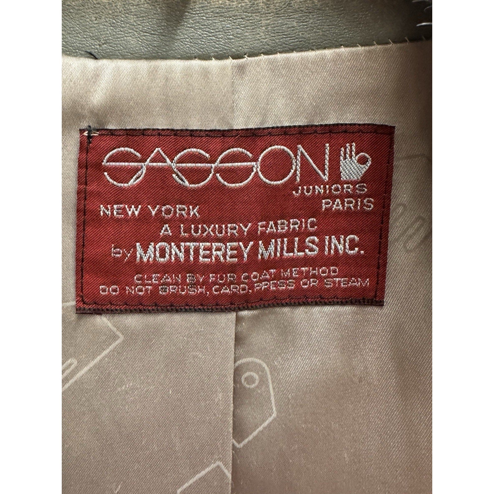 Vtg Sagone Juniors Gray Faux Fur Coat Monterey Mills Paris New York M/L Luxury