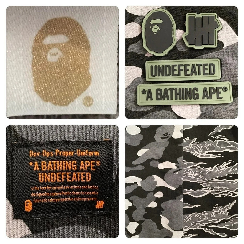 BAPE x Undefeated Tiger Shark Split Camo Full Zip Hoodie Japan XL L Rare HTF Y2K
