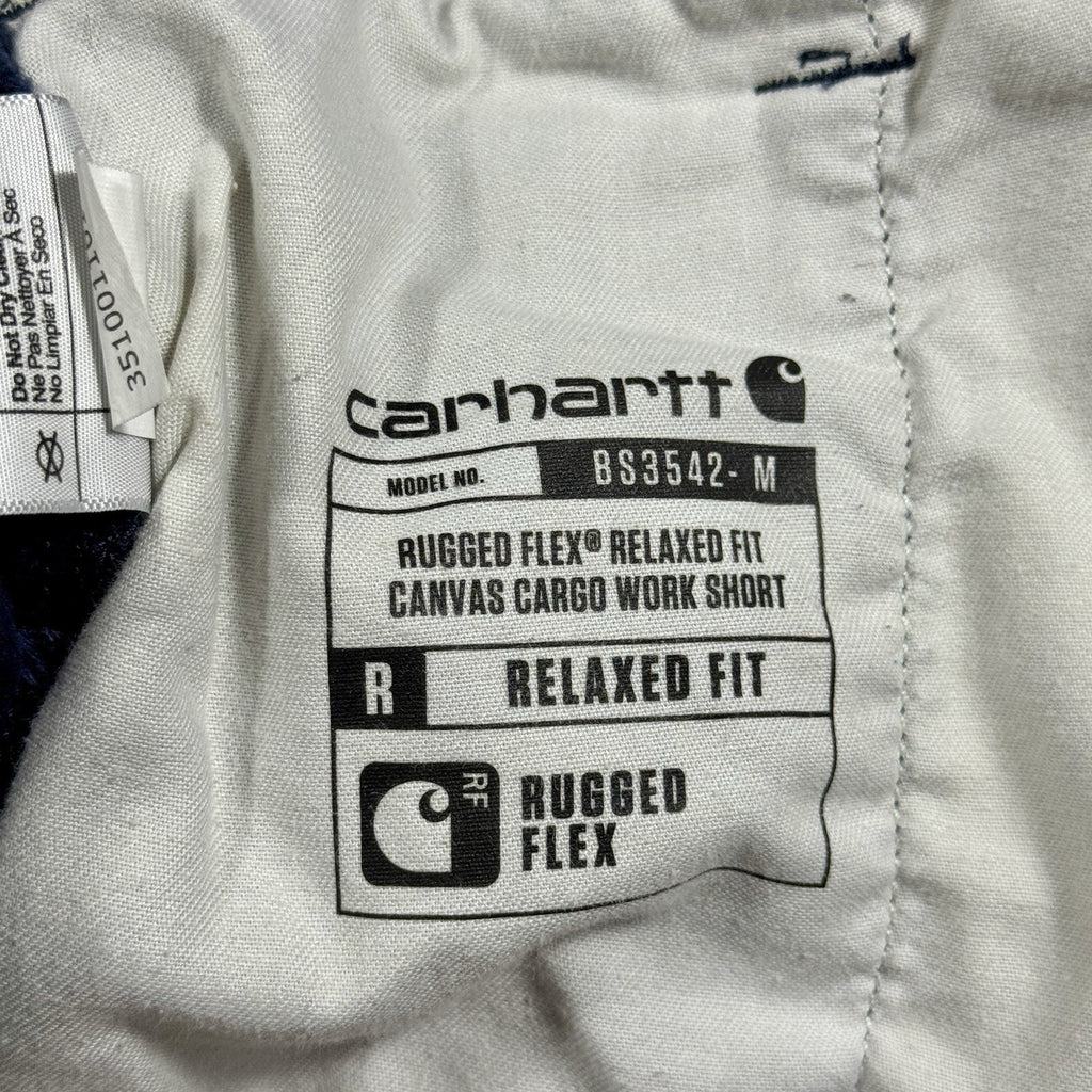Carhartt Rugged Flex Cargo Work Shorts Men's 34 x 9.5 Navy Relaxed Fit Canvas