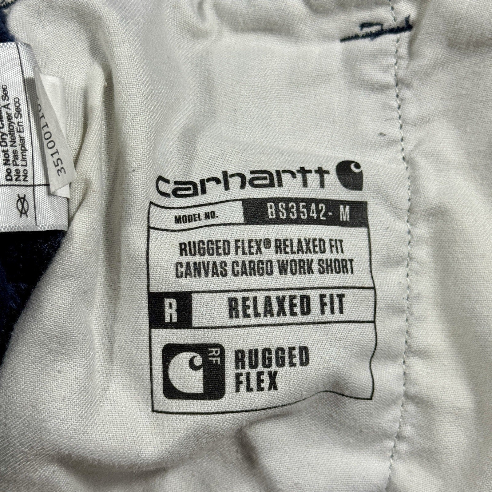 Carhartt Rugged Flex Cargo Work Shorts Men's 34 x 9.5 Navy Relaxed Fit Canvas