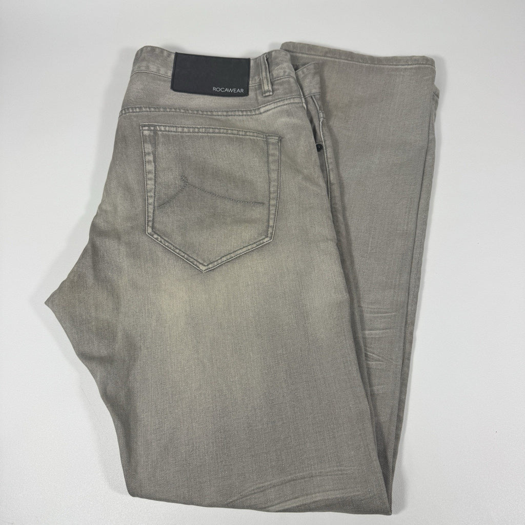 Rocawear Straight Fit Gray Wash Jeans Mens 38 x 33 Y2K Hip Hop Denim Pants