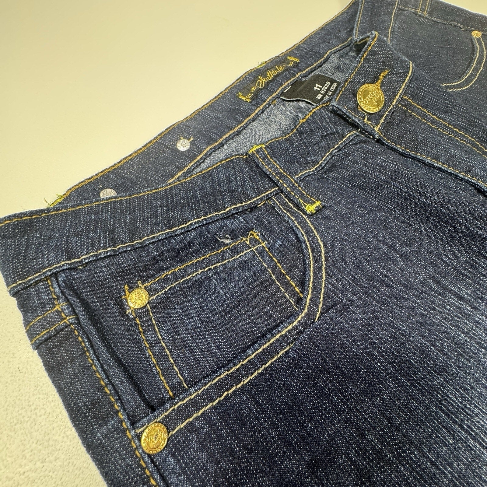 Southpole Studded Pocket Flare Bootcut Jeans Womens Size 11 Y2K Dark Wash