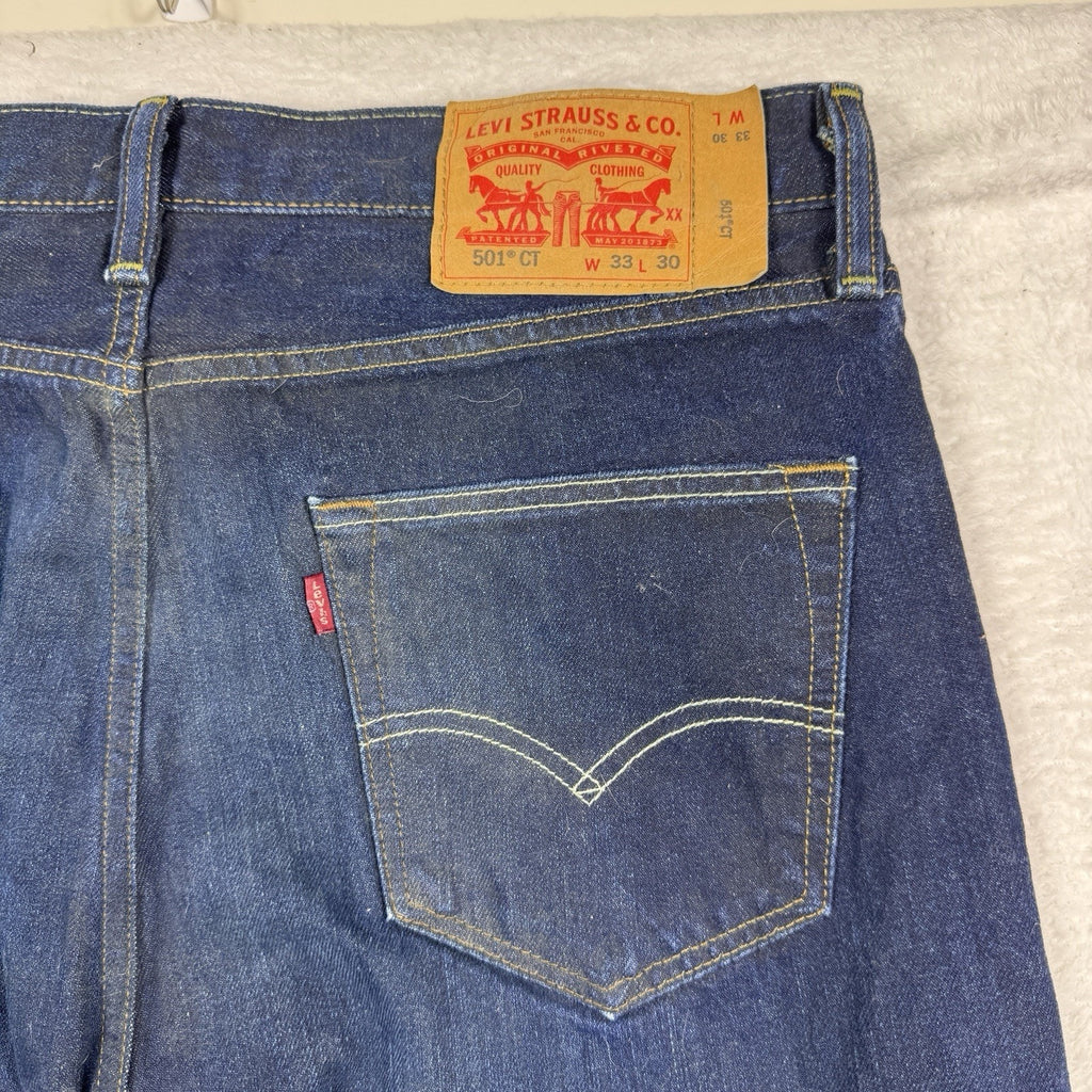 Levi's 501 CT Jeans Mens 33x30 Dark Wash Tapered Button Fly 18173-0024 Boot Cut