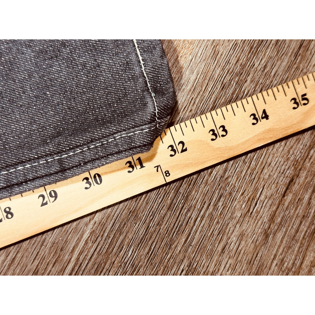Red Ape Y2K Gray Baggy Jeans Argyle Pocket Embroidered Denim 44x33 Rare Streetwear