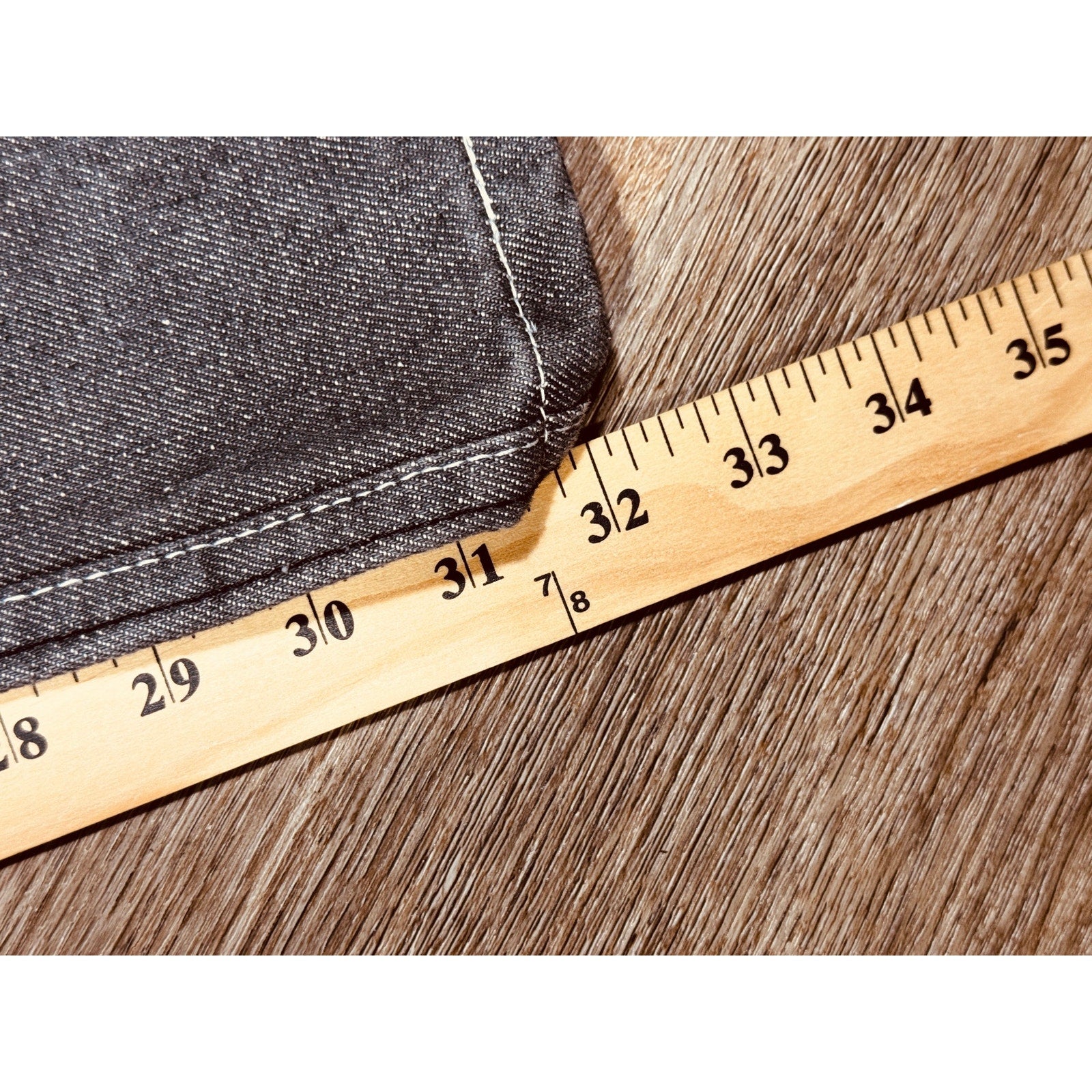 Red Ape Y2K Gray Baggy Jeans Argyle Pocket Embroidered Denim 44x33 Rare Streetwear