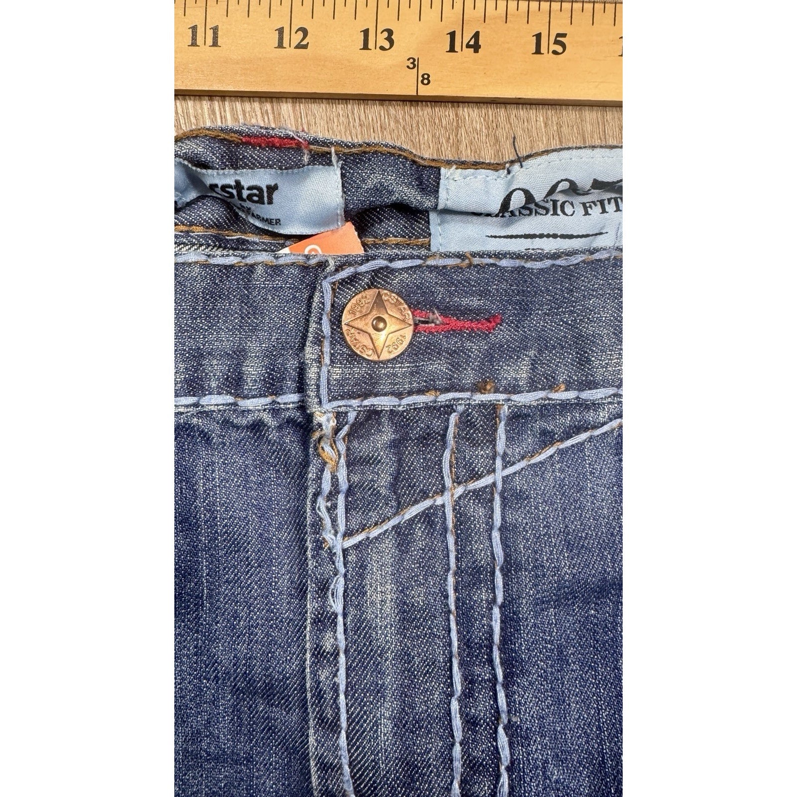 Y2K CStar by Ciano Farmer 905 Boot Cut Studded Embroidered Jeans Tag 50B 48x32