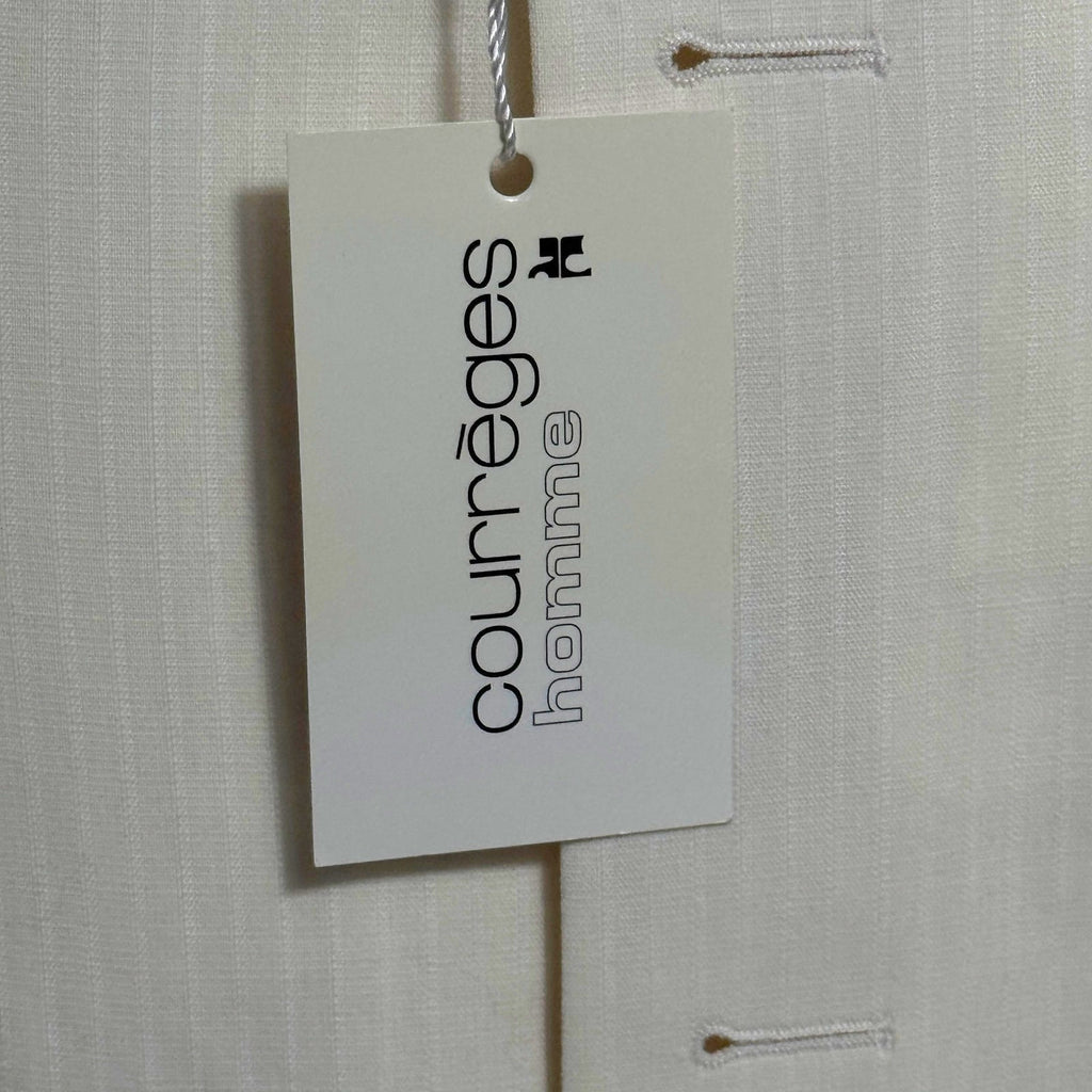 NWT Courrèges Homme Ivory Virgin Wool 2 Piece Suit EU 47 French Designer