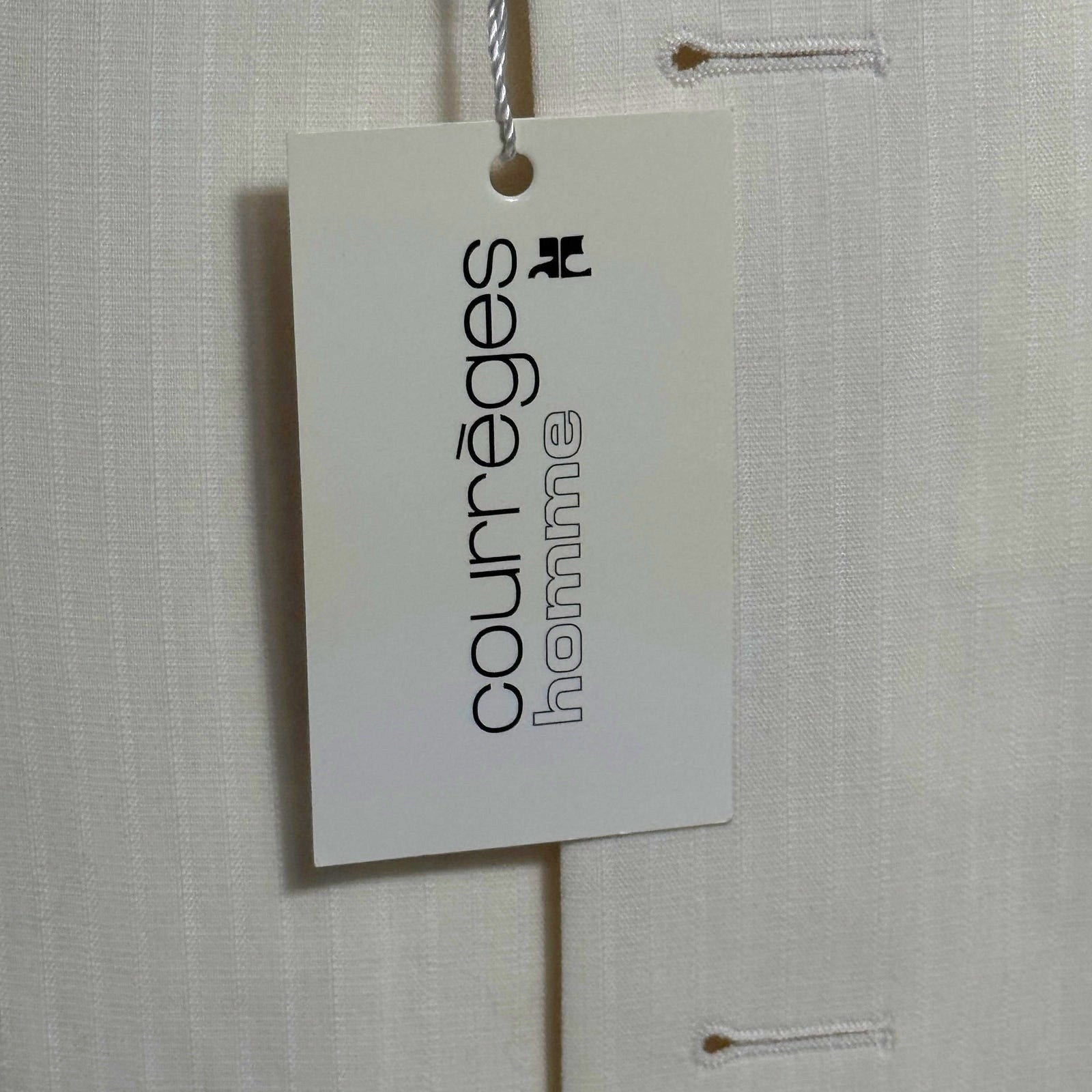 NWT Courrèges Homme Ivory Virgin Wool 2 Piece Suit EU 47 French Designer