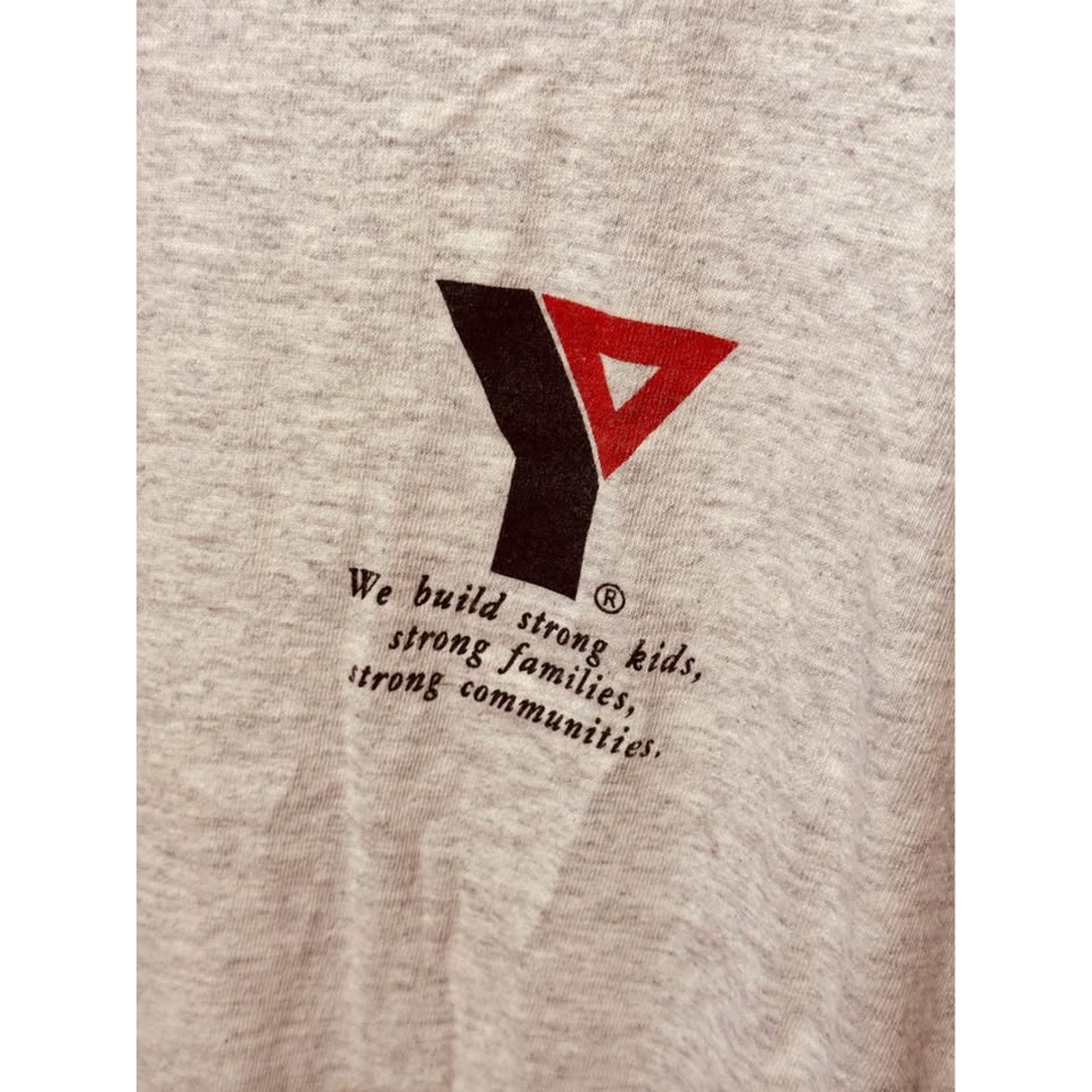 Vintage YMCA Worldwide Original 1844 Double Sided Graphic T-Shirt Gray Large