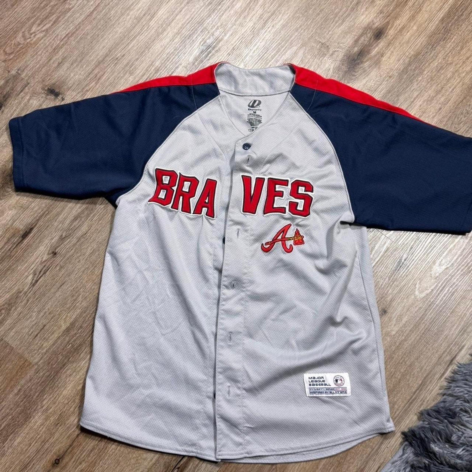 Atlanta Braves Baseball Dynasty Series 1995 Jersey Gray Navy Red Men’s M