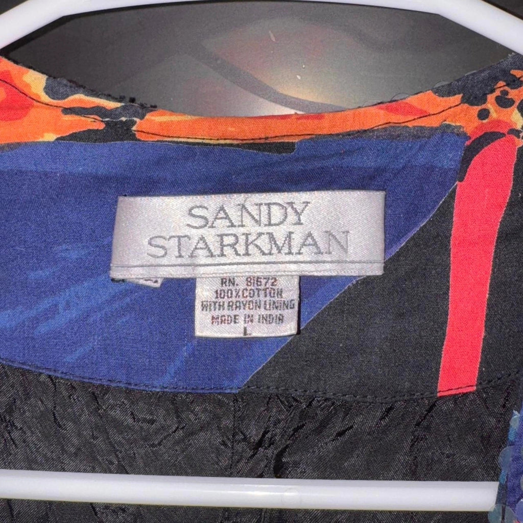 Vintage Sandy Starkman Sequin Patchwork Jacket Abstract Artwear Blazer L