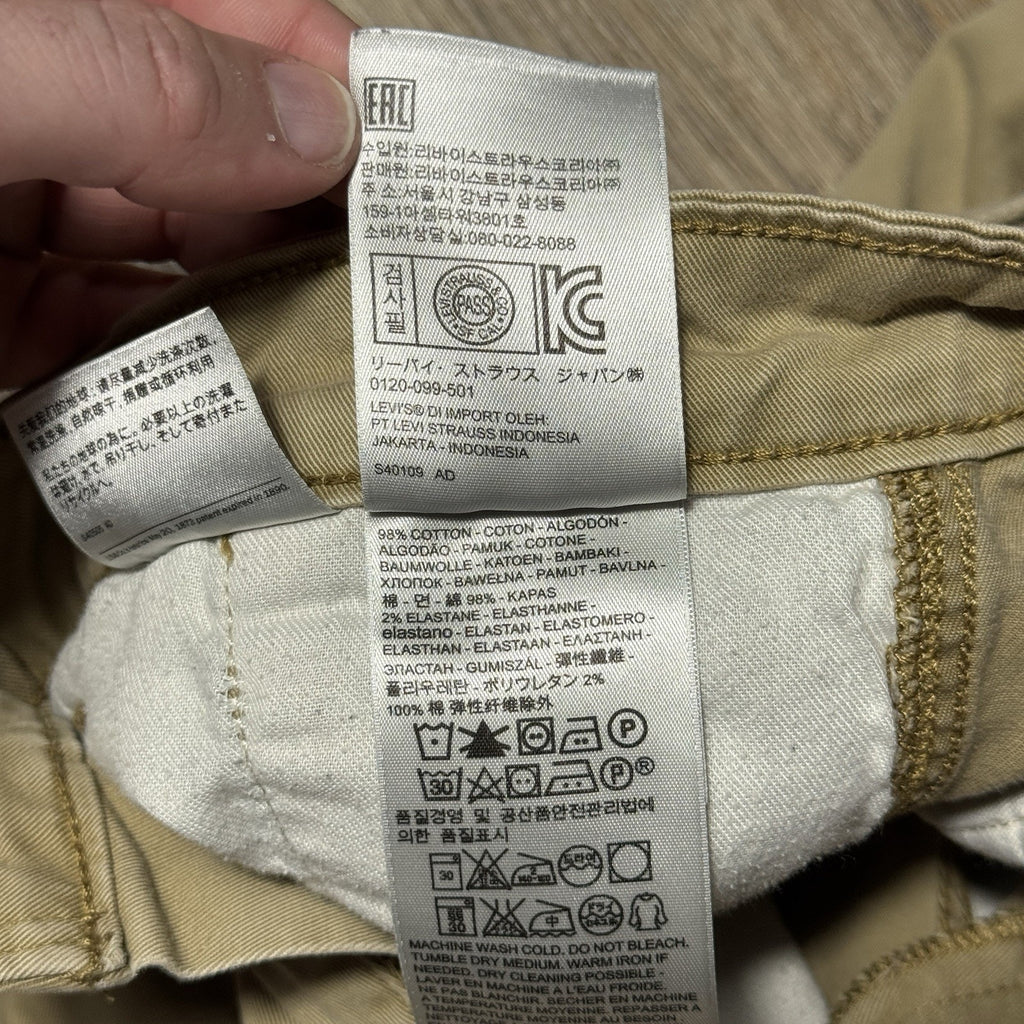 Levi's Cargo Pants Men's 34x30 Khaki Beige Utility Military Tactical Hiking Y2K