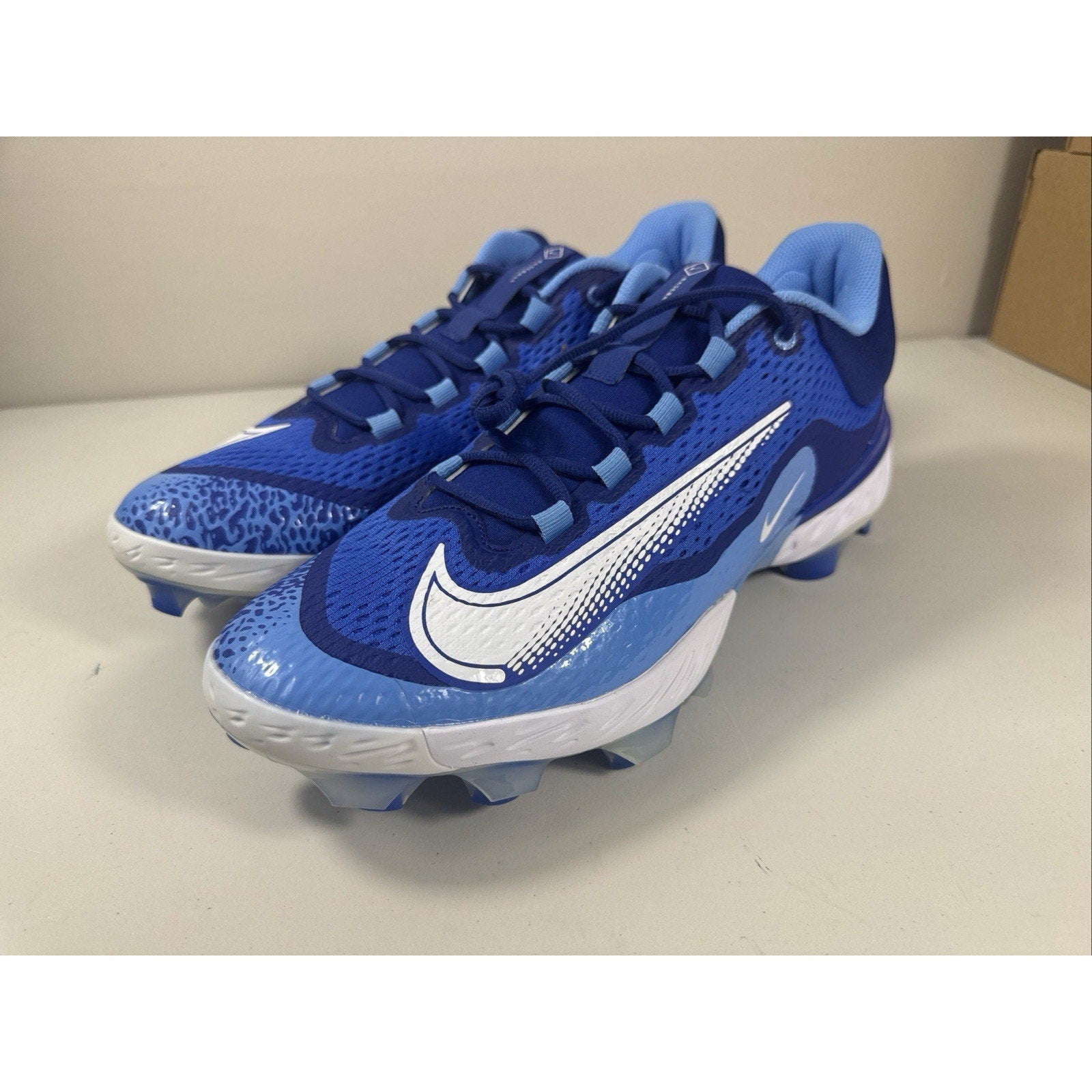 Nike React Vapor Ultrafly Pro MCS Baseball Cleats Blue White Sz 14 DX6962-416