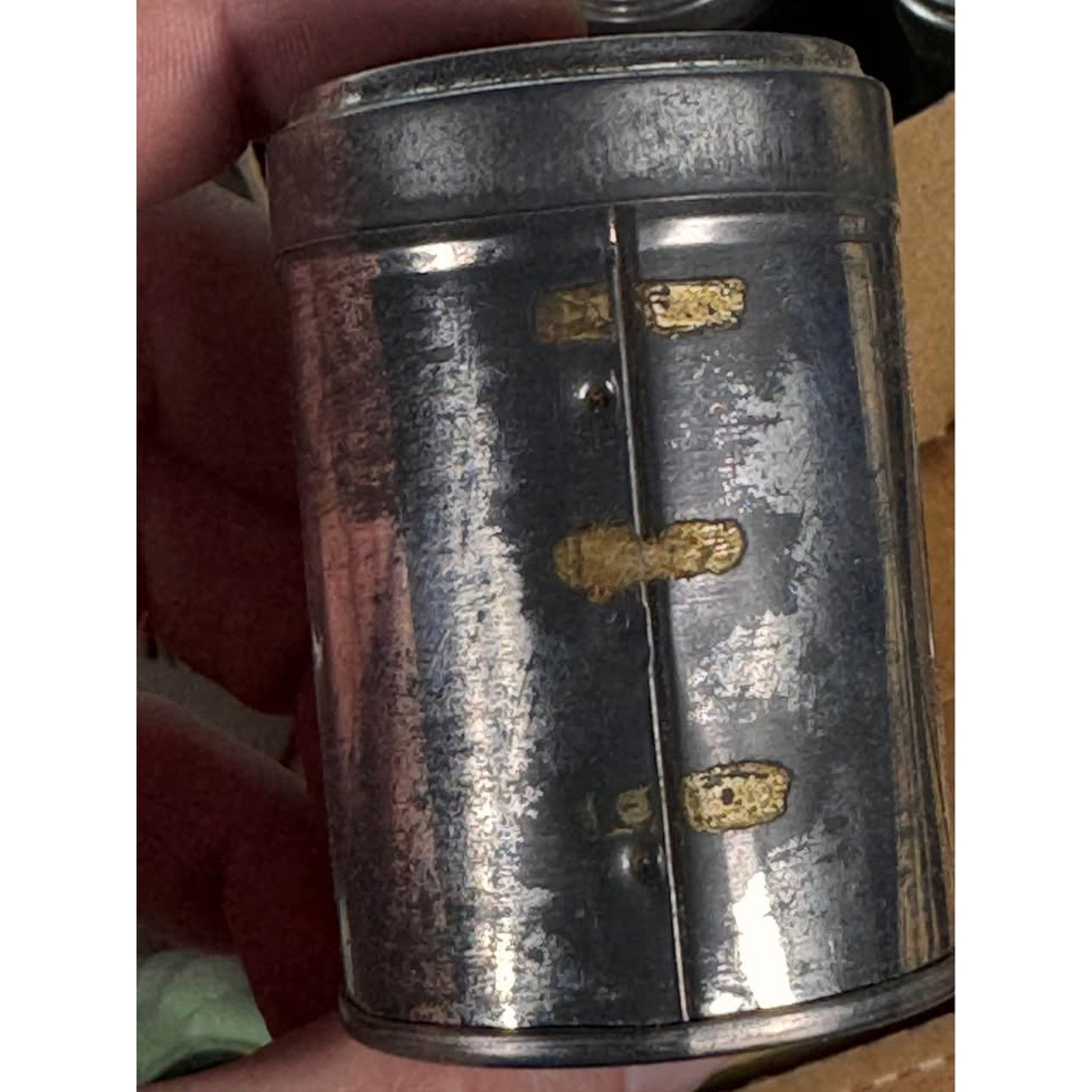 Vintage Mid Century American Snuff Tin Since 1782 Metal Tobacciana Storage Decor