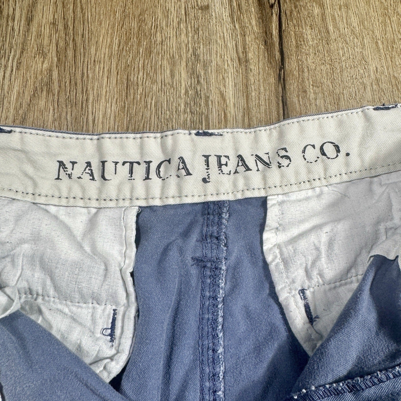 Nautica Jeans Co Baggy Cargo Shorts Men’s 38 Navy Blue Cotton Y2K