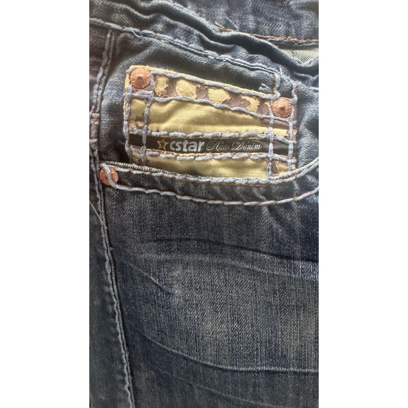 Y2K CStar by Ciano Farmer 905 Boot Cut Studded Embroidered Jeans Tag 50B 48x32