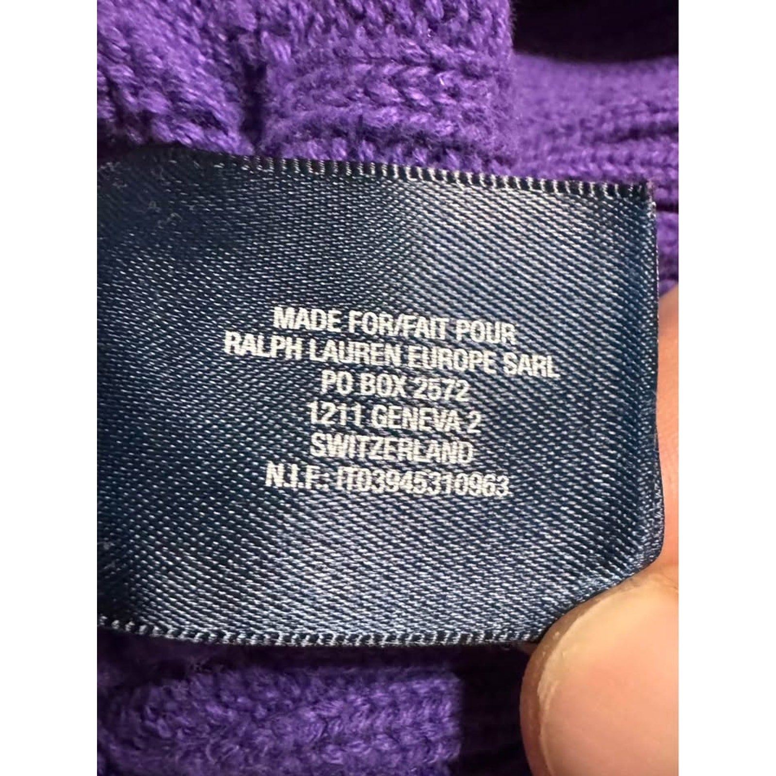 Vtg Polo Ralph Lauren Cable Knit Sweater Purple Yellow Pony Women XL 16