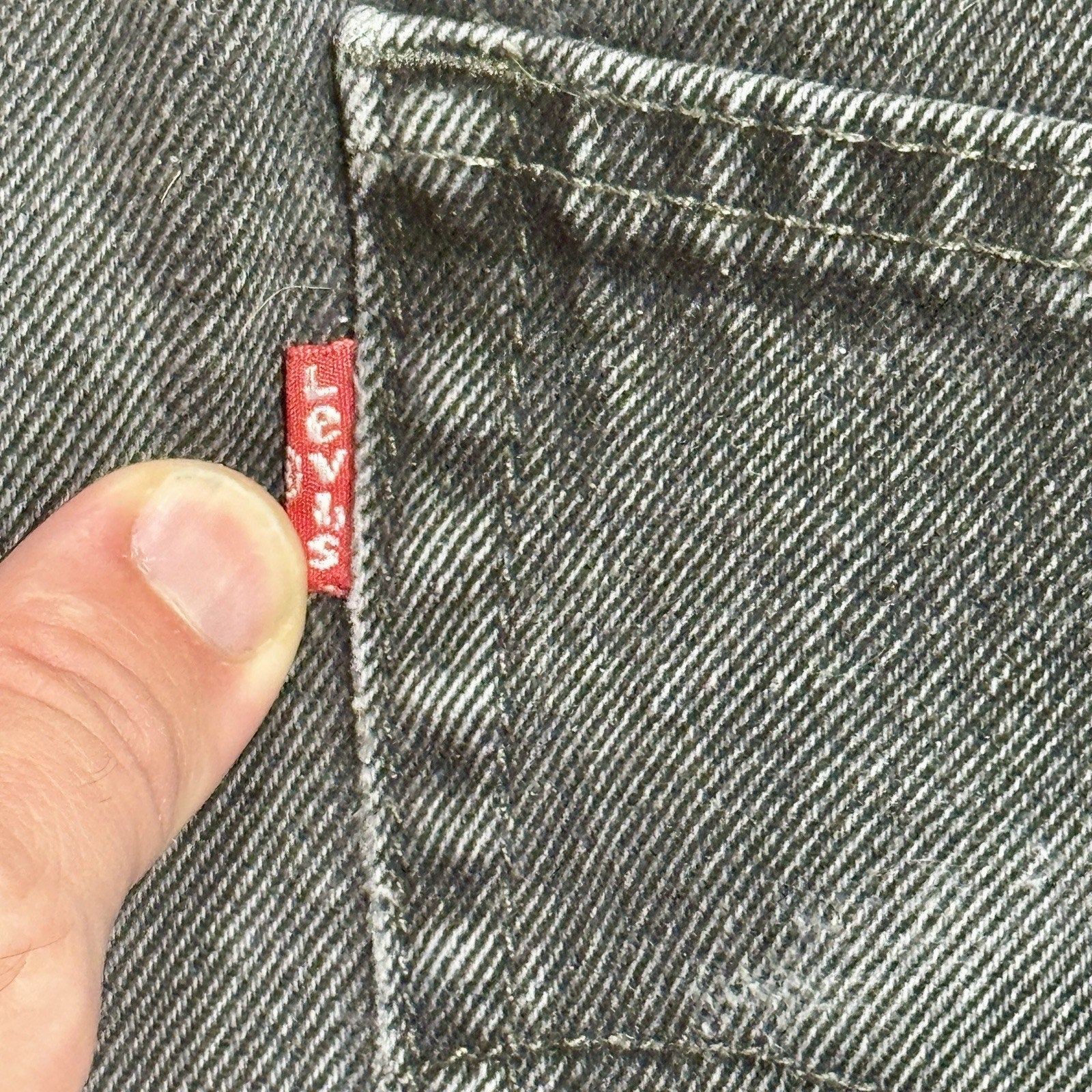 Levi's 505 Regular Fit Jeans Mens 32x29 Gray Black Straight Leg Denim VTG Y2K