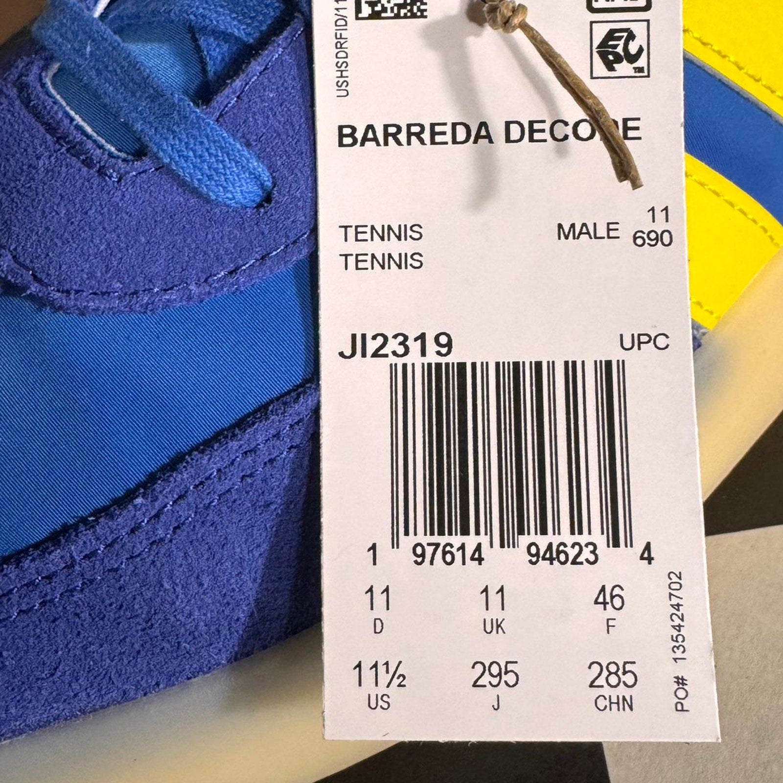 Adidas Originals Barreda Decode Blue Yellow Gum Sole Sz 11.5