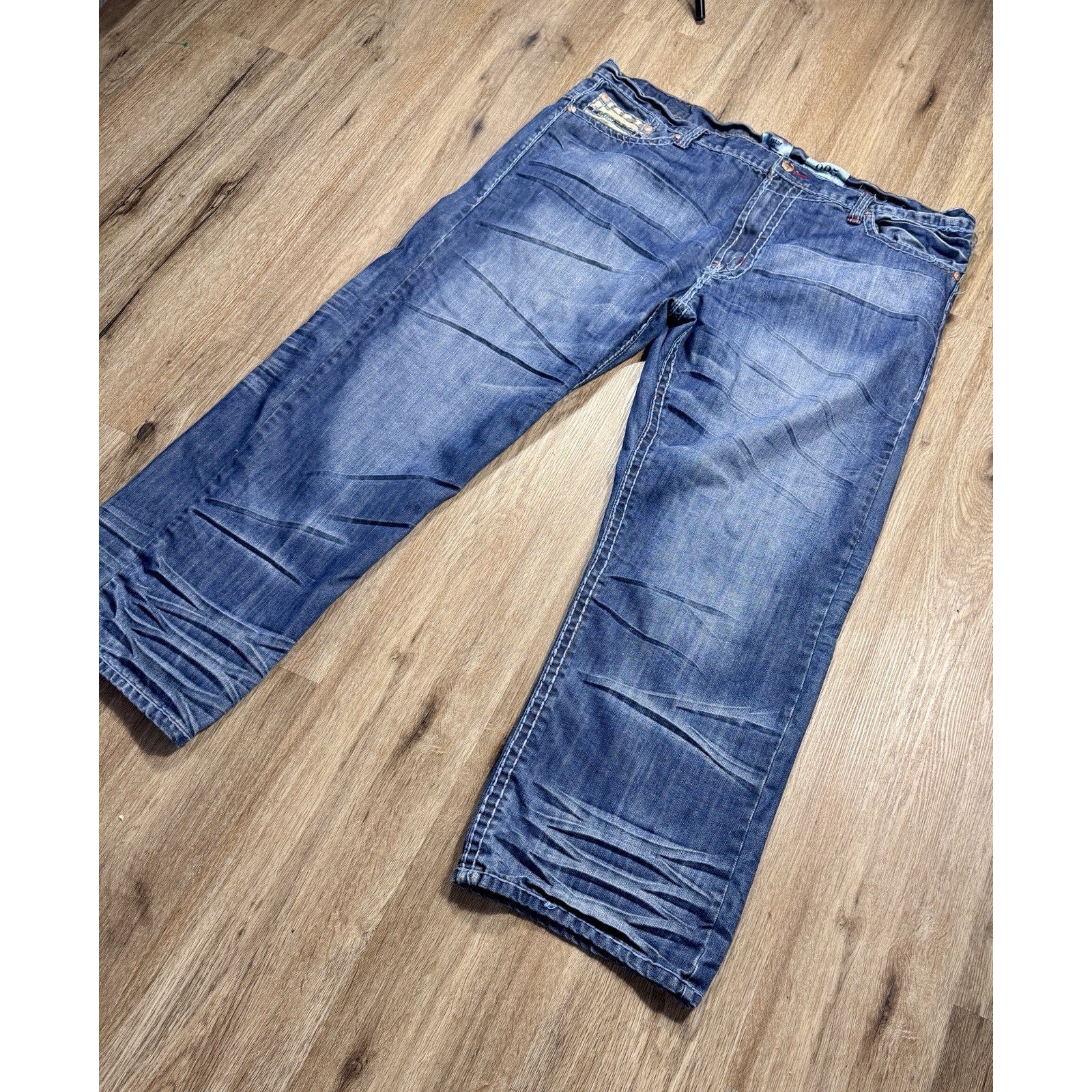 Y2K CStar by Ciano Farmer 905 Boot Cut Studded Embroidered Jeans Tag 50B 48x32