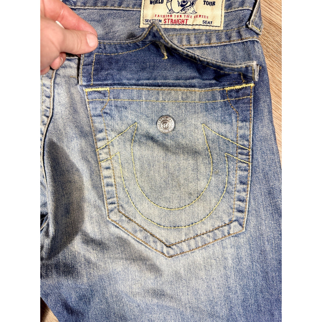True Religion Ricky Straight Jeans Men’s 34x31 Y2K Medium Wash Denim 2013 Baggy