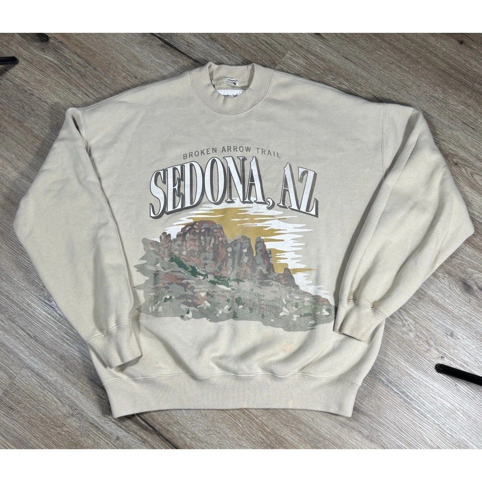 Vtg Abercrombie & Fitch Oversized Sedona AZ Crewneck Sweatshirt Mens S Fleece