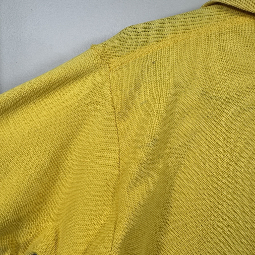 Vtg 60s-70s IZOD Lacoste Yellow Polo Shirt Crocodile Logo Cotton Mens Slim S XS