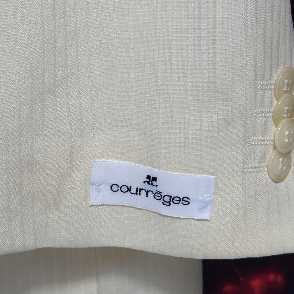 NWT Courrèges Homme Ivory Virgin Wool 2 Piece Suit EU 47 French Designer