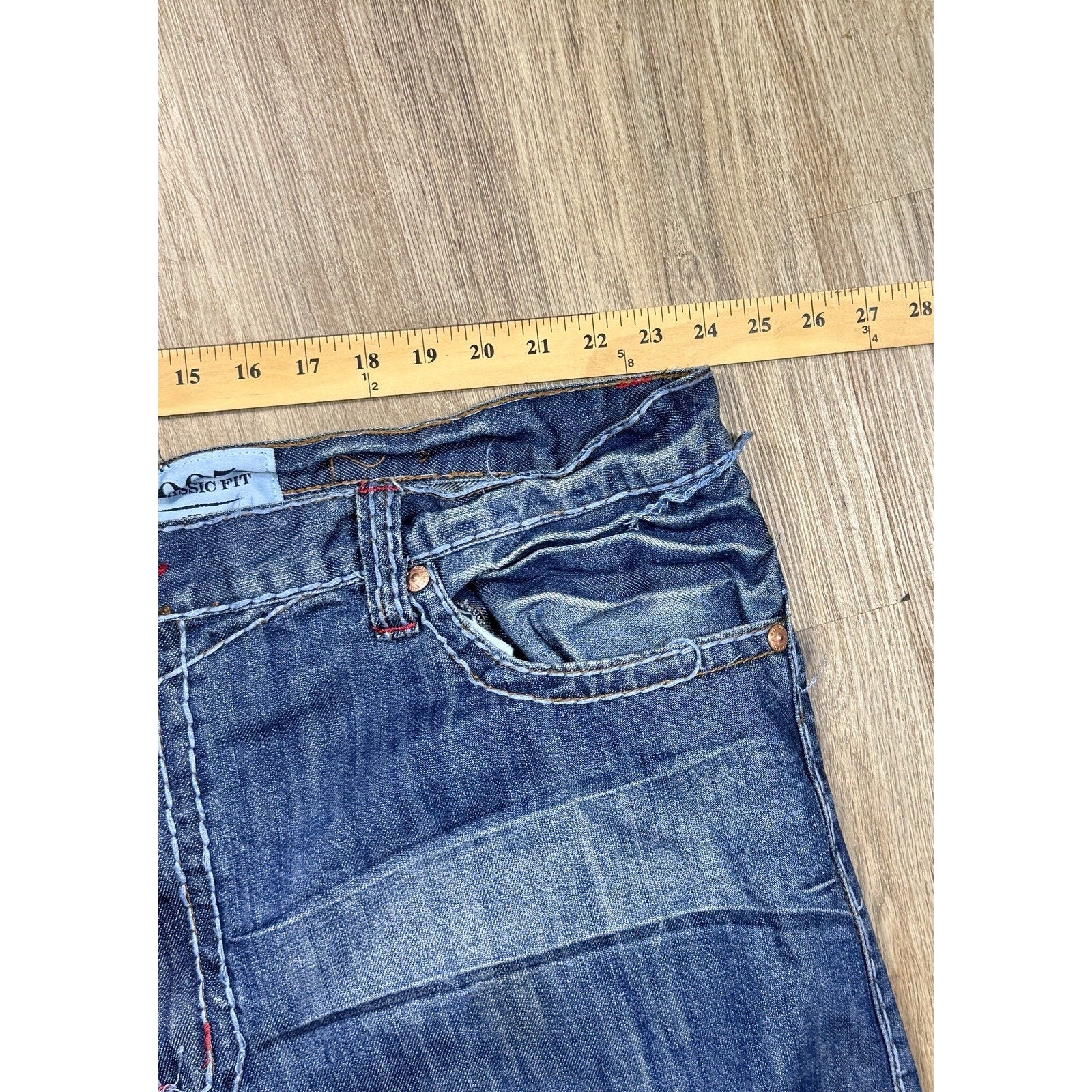Y2K CStar by Ciano Farmer 905 Boot Cut Studded Embroidered Jeans Tag 50B 48x32