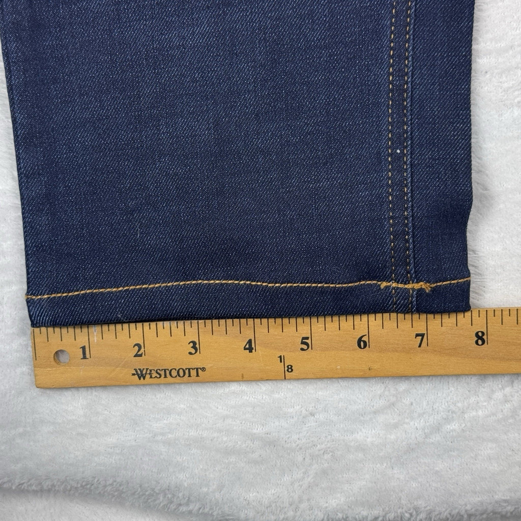 Enzo Tovare Mens 38 x 29 Dark Wash Slim Straight Stretch Denim Jeans Blue