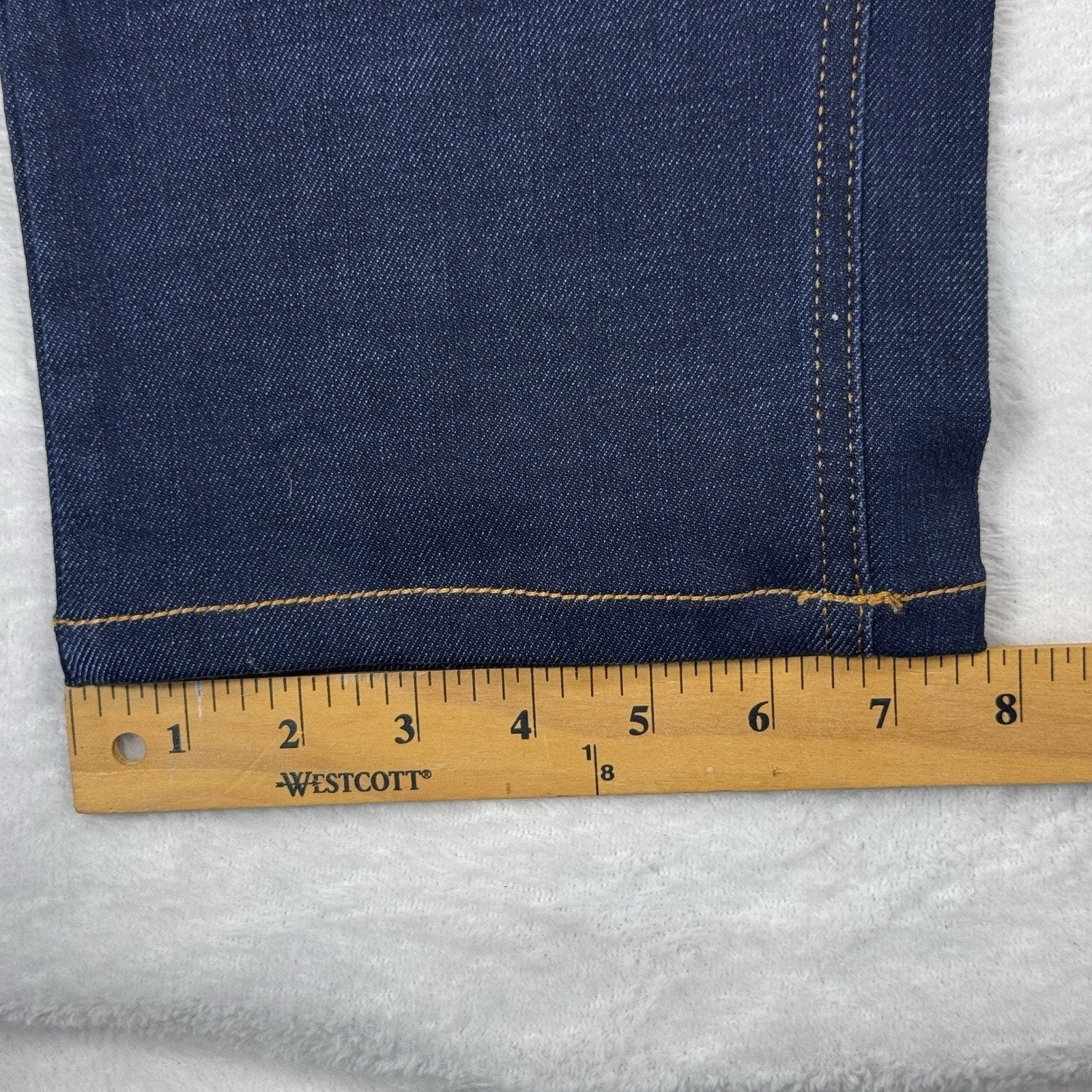 Enzo Tovare Mens 38 x 29 Dark Wash Slim Straight Stretch Denim Jeans Blue