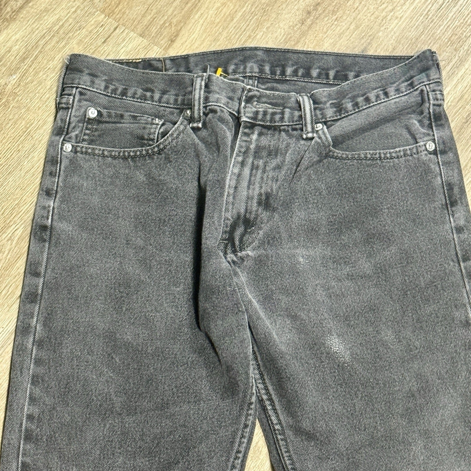 Levi's 505 Regular Fit Jeans Mens 32x29 Gray Black Straight Leg Denim VTG Y2K