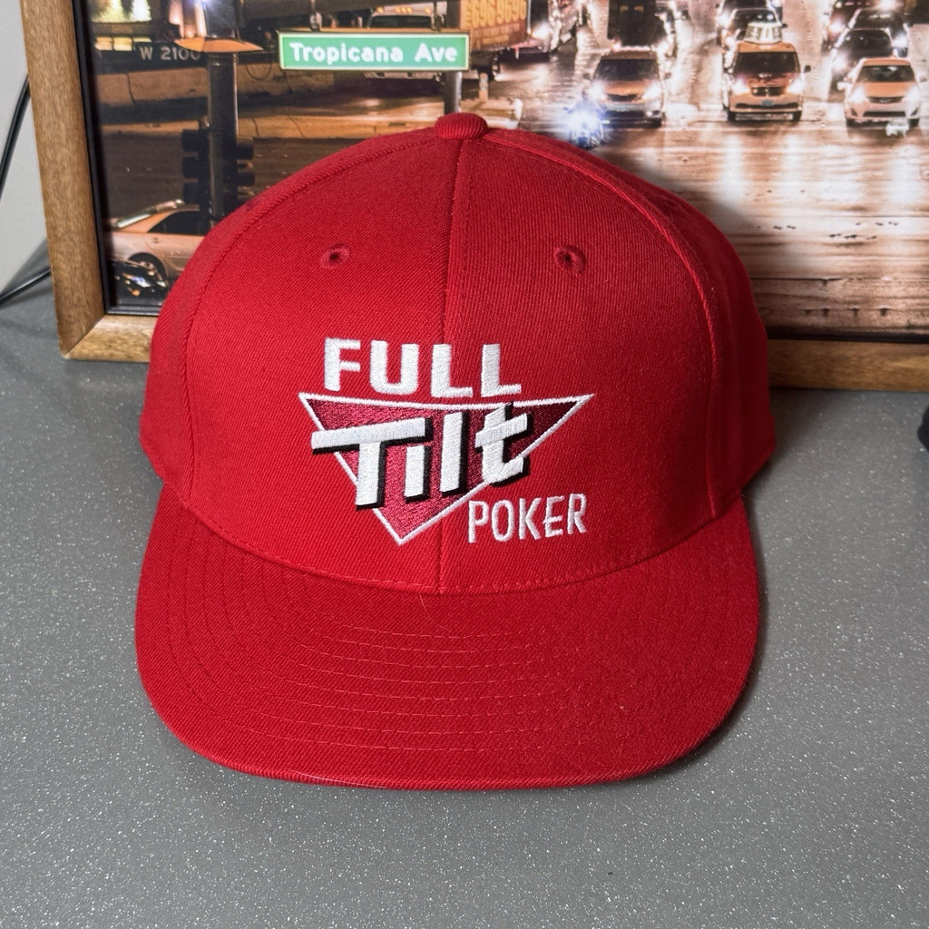 2000s Full Tilt Poker Online Gambling WSOP Flex Fitted Hat 7 1/4-7 5/8 L XL Y2K