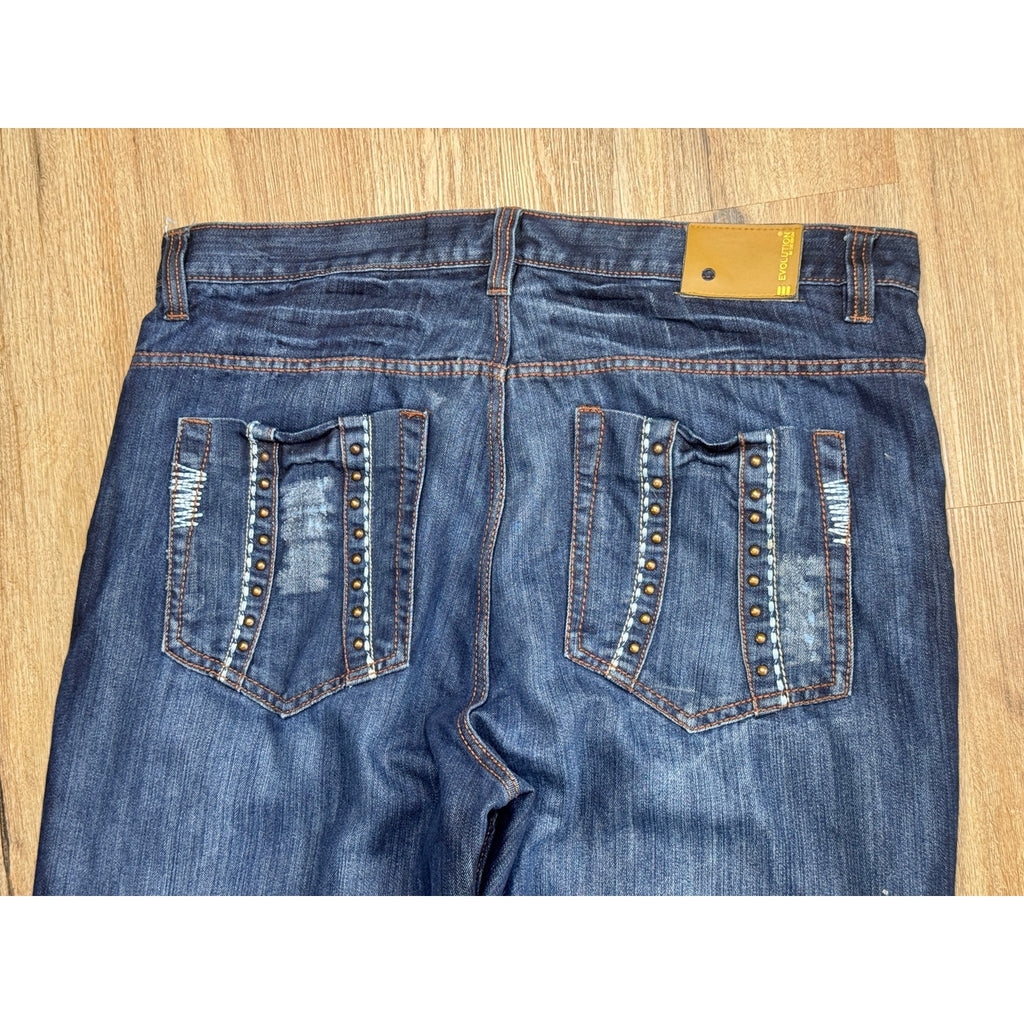 Evolution In Design Y2K Baggy Jeans Men’s 40x32 Distressed Studded Denim