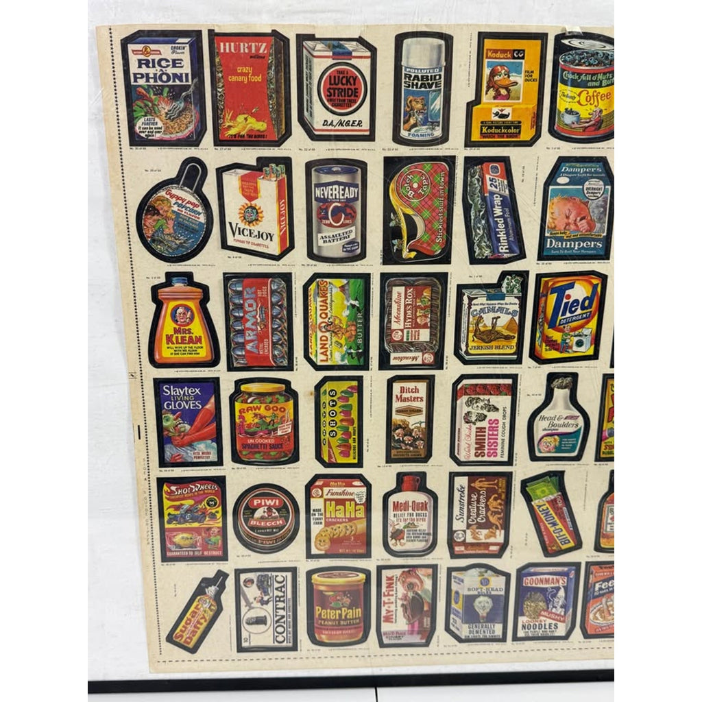 Original 1979 Topps Wacky Packages Cards Uncut Sheet Vintage Display 66 Labels
