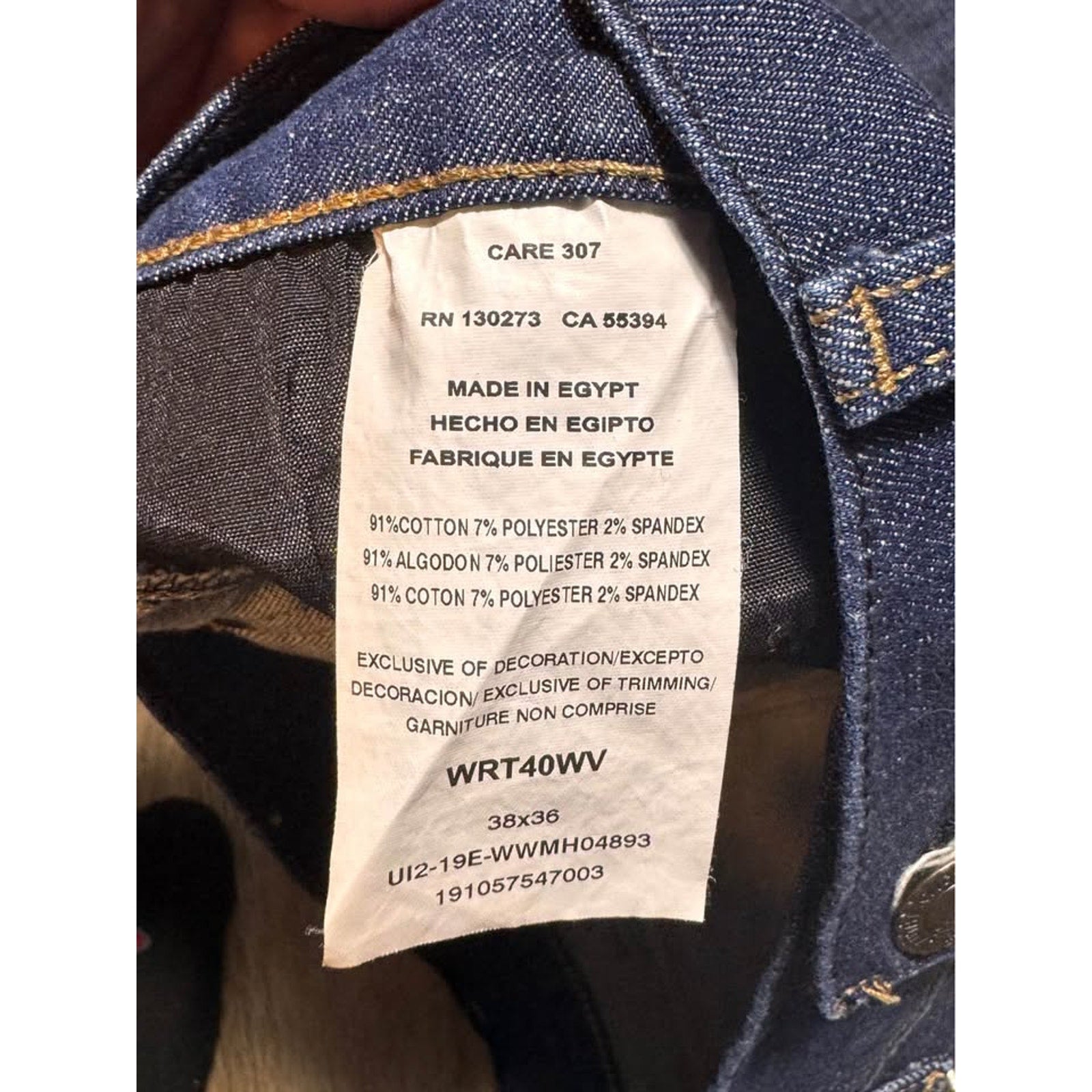 Rare Wrangler Aura Skinny Jeans Studded Dark Wash 38x36 Raw Hem Stretch
