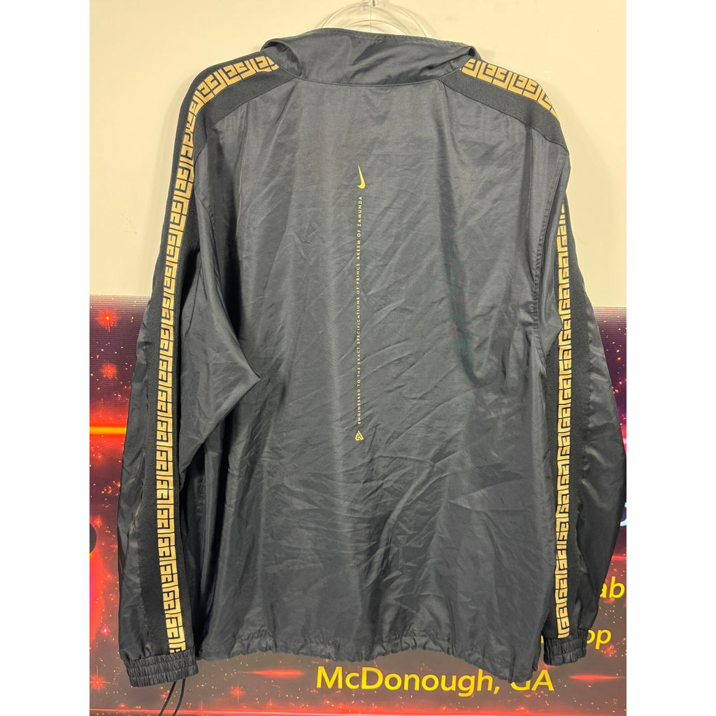 Nike Giannis Coming To America Windbreaker Jacket Mens Large Black Gold CQ8308-010 Rare Promo