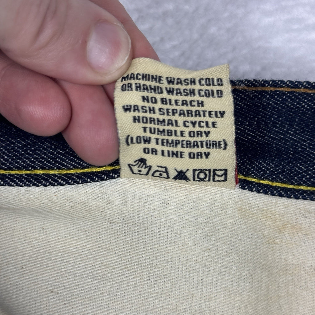 Vtg Y2K Evisu No.2 Lot 0001 Selvedge Denim Jeans Japan Button Fly Baggy 44x36