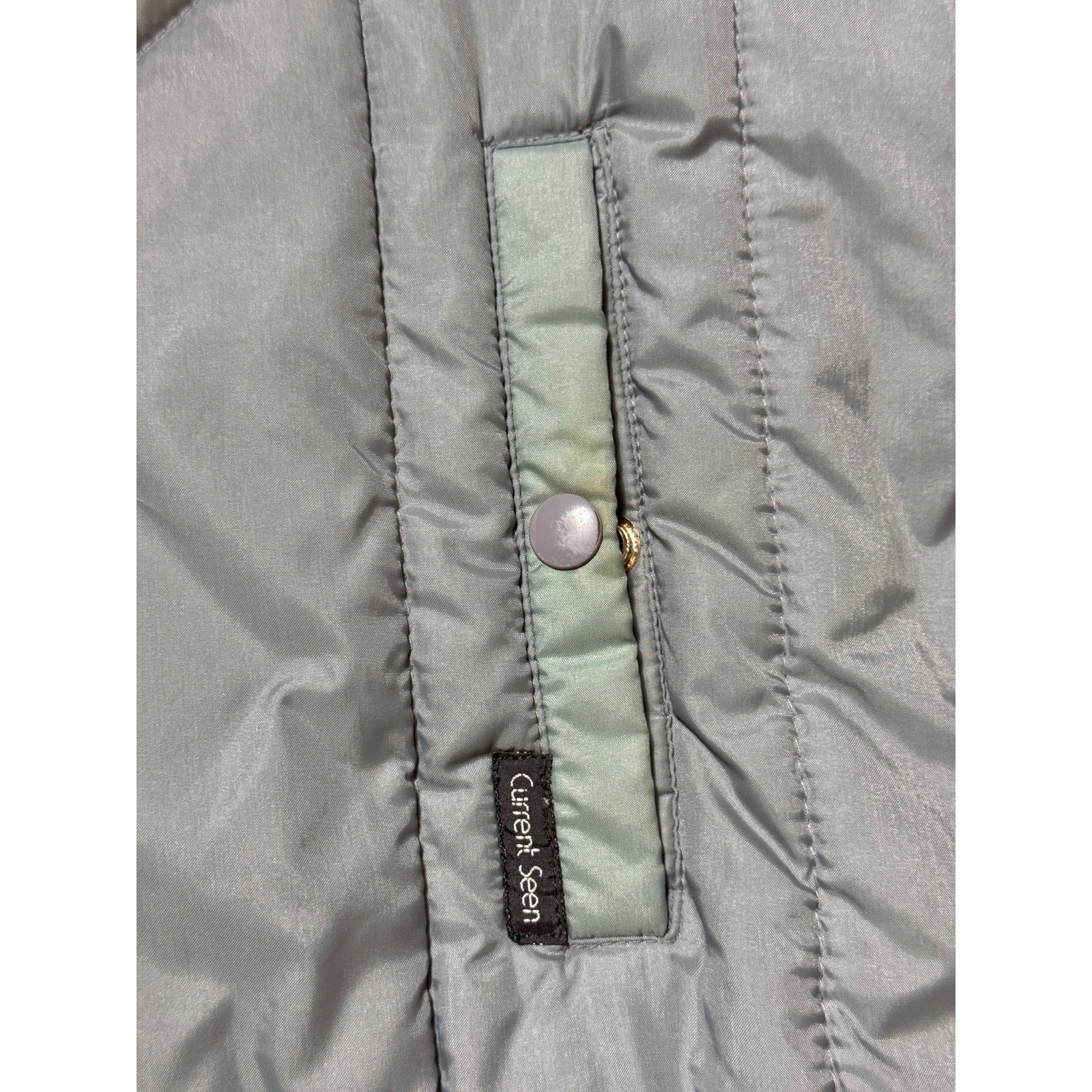 Vintage Current Seen Puffer Jacket & Vest Gray Beige Zip-Off Sleeves XL Korea