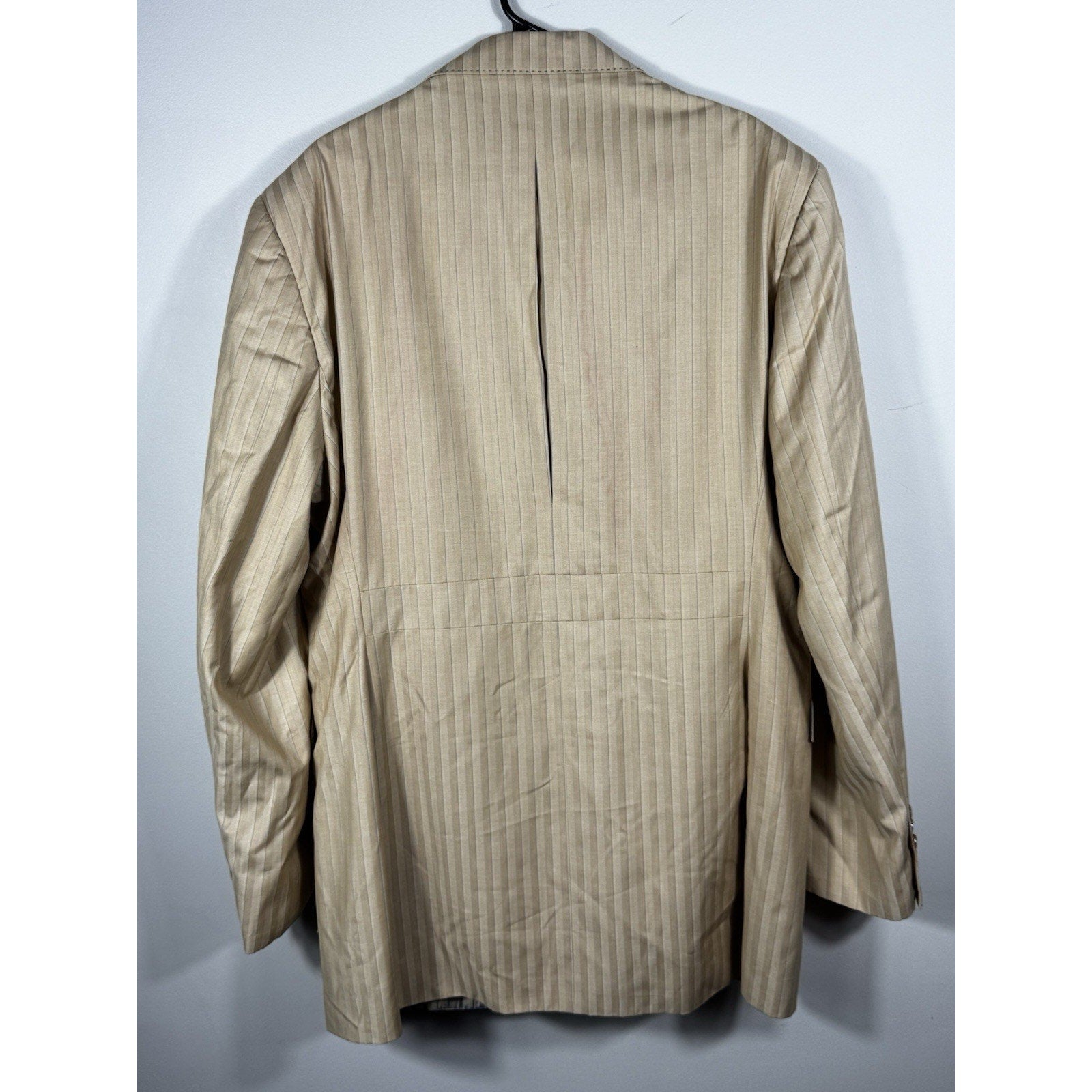 Valentino Ferrel Superior 150’s Beige Pinstripe Suit Men’s 48L 2-Piece Italy 43