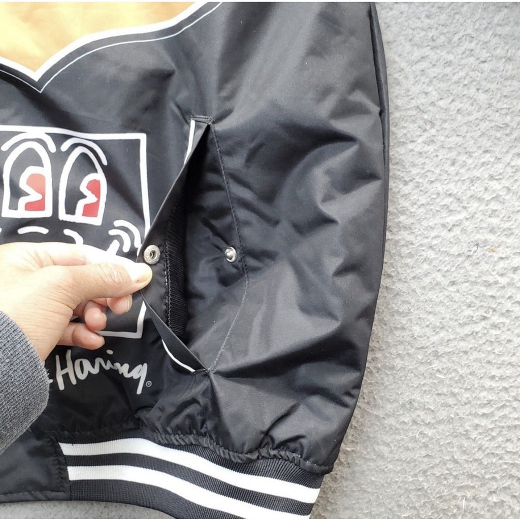 Rare Members Only x Keith Haring Bomber Jacket XL Black Tokyo Pop Andy Mouse NWT