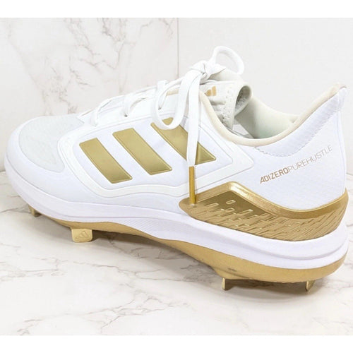 Adidas Women's Adizero PureHustle 3 Elite Metal Softball Cleats White/Gold Sz 13