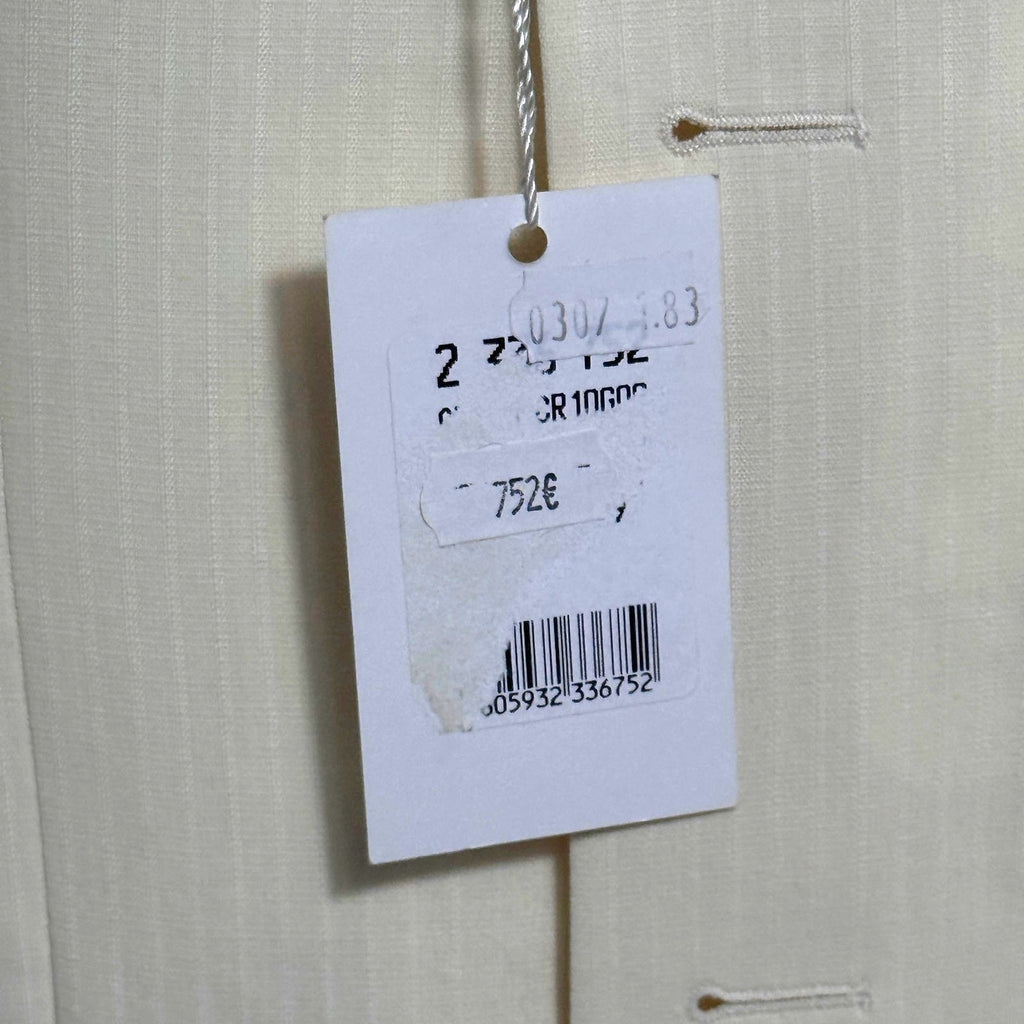 NWT Courrèges Homme Ivory Virgin Wool 2 Piece Suit EU 47 French Designer