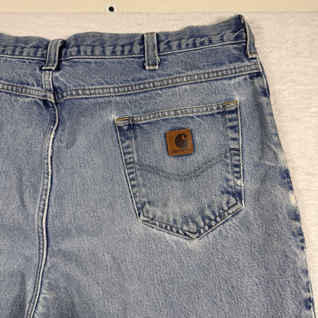 Carhartt B42 Relaxed Fit Jeans Mens 40x30 Distressed Workwear Denim Made Mexico