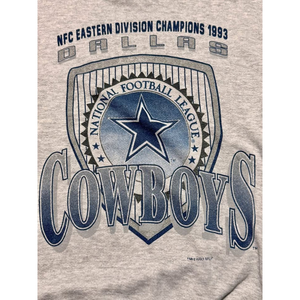 Vintage 1993 Dallas Cowboys NFC East Champs Crewneck L Gray USA -