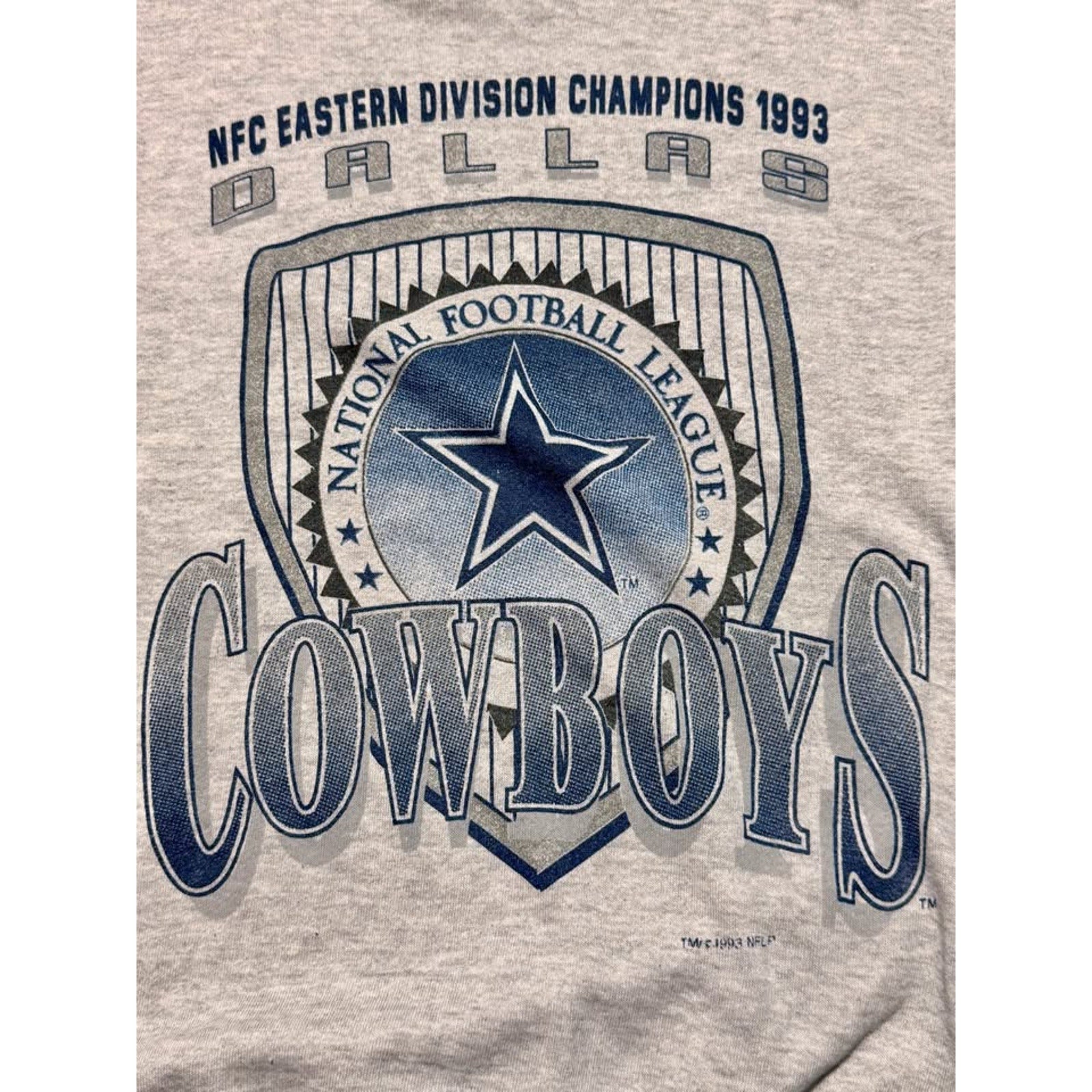 Vintage 1993 Dallas Cowboys NFC East Champs Crewneck L Gray USA -
